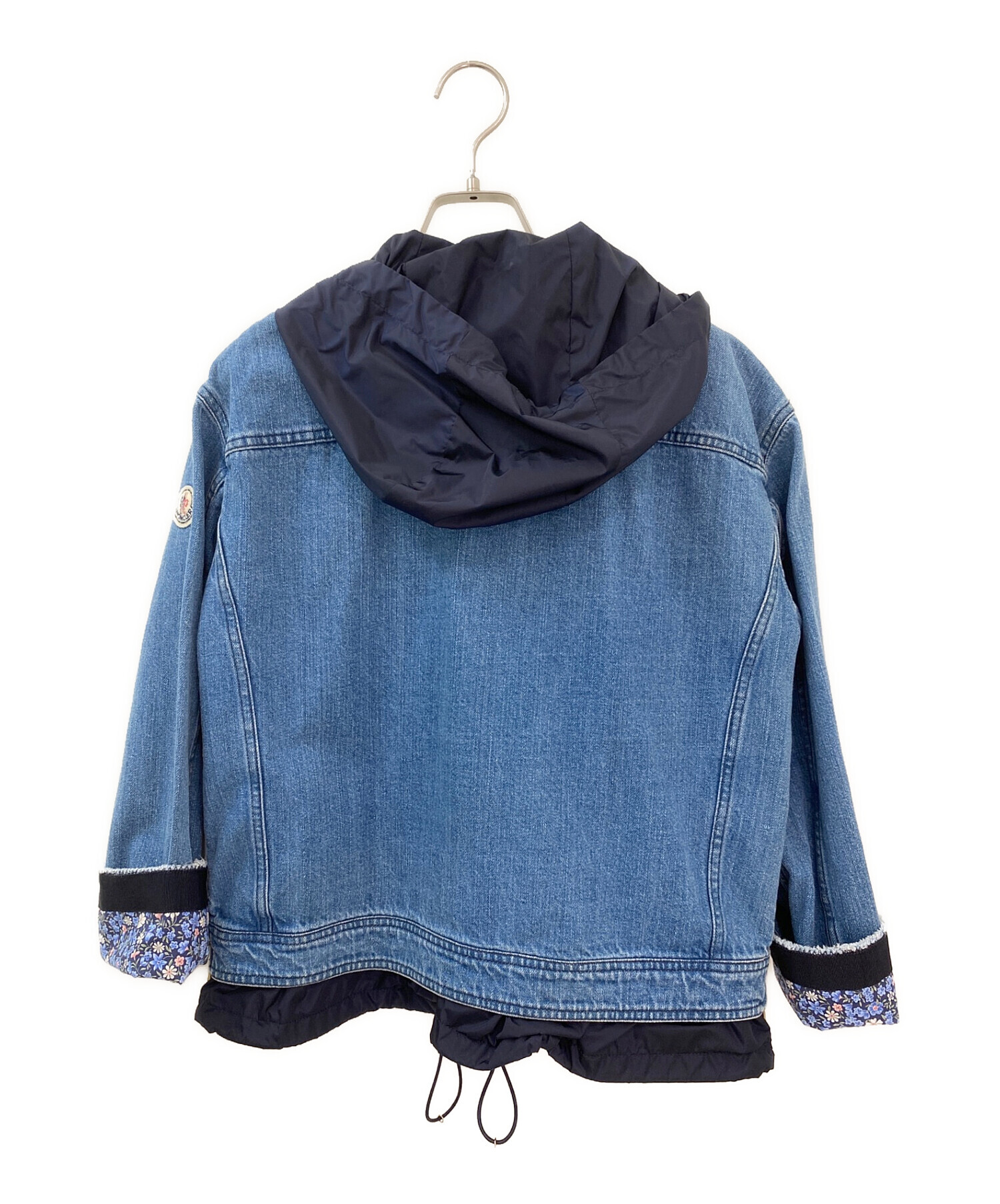 MONCLER フード付きダークデニムジャケット 4歳用 モンクレール デニム