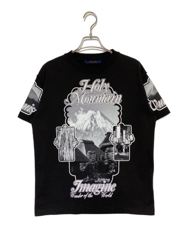Louis Vuitton ロゴプリント Tシャツ ブラック LOUIS VUITTON ルイ・ヴィトン 19SS LV Logo Bricked Print Tee ロゴ