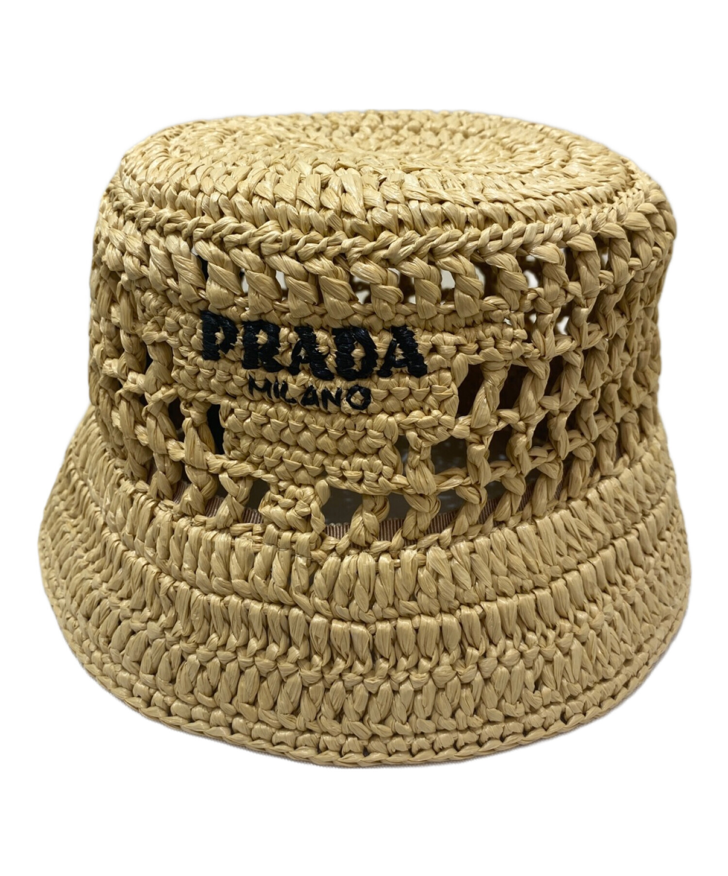 中古・古着通販】PRADA (プラダ) ストローバケットハット ベージュ 