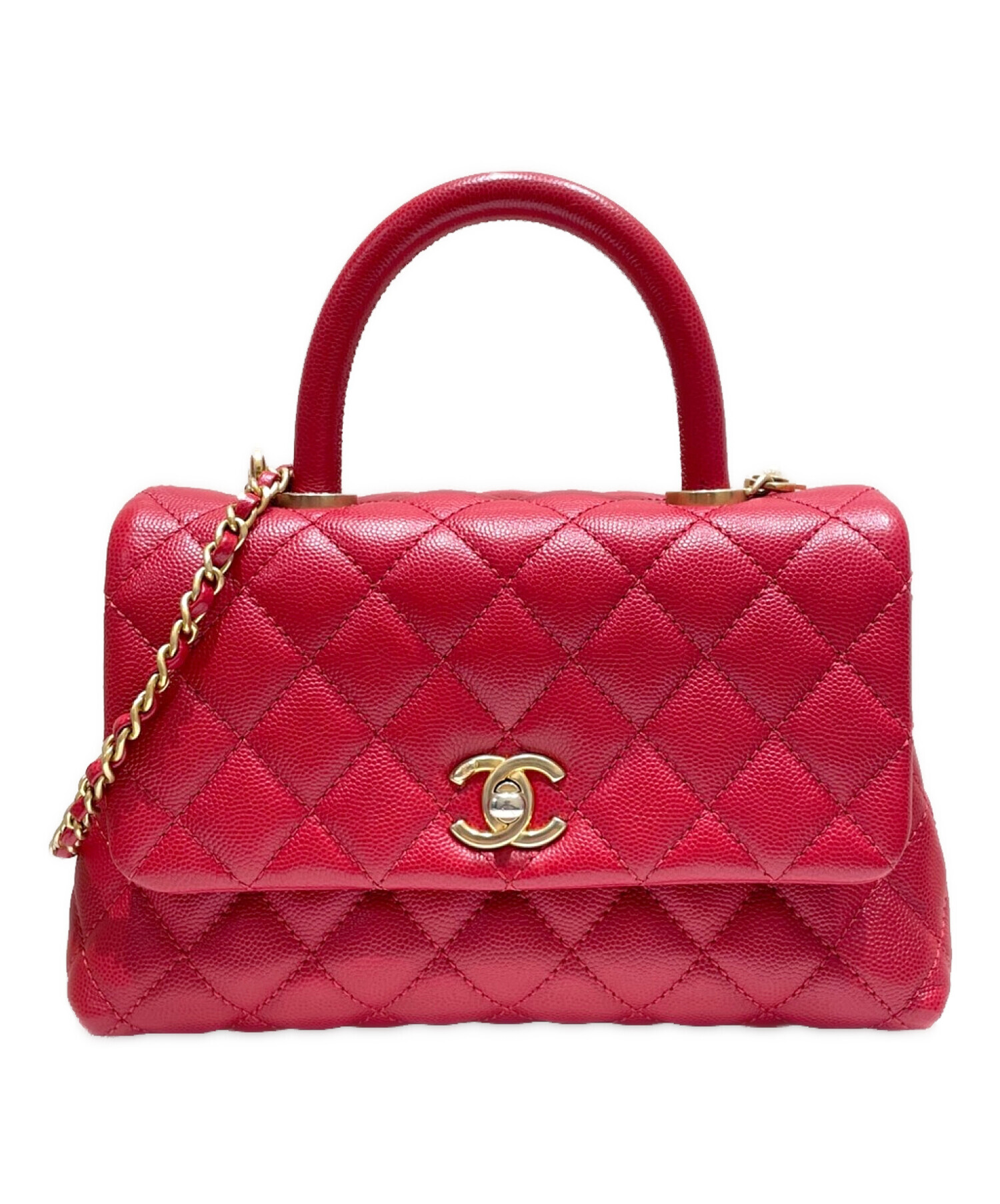 CHANEL マトラッセ トップハンドル フラップバッグ チェーンショルダー マトラッセ トップハンドル フラップ ハンドル チェーンバッグ