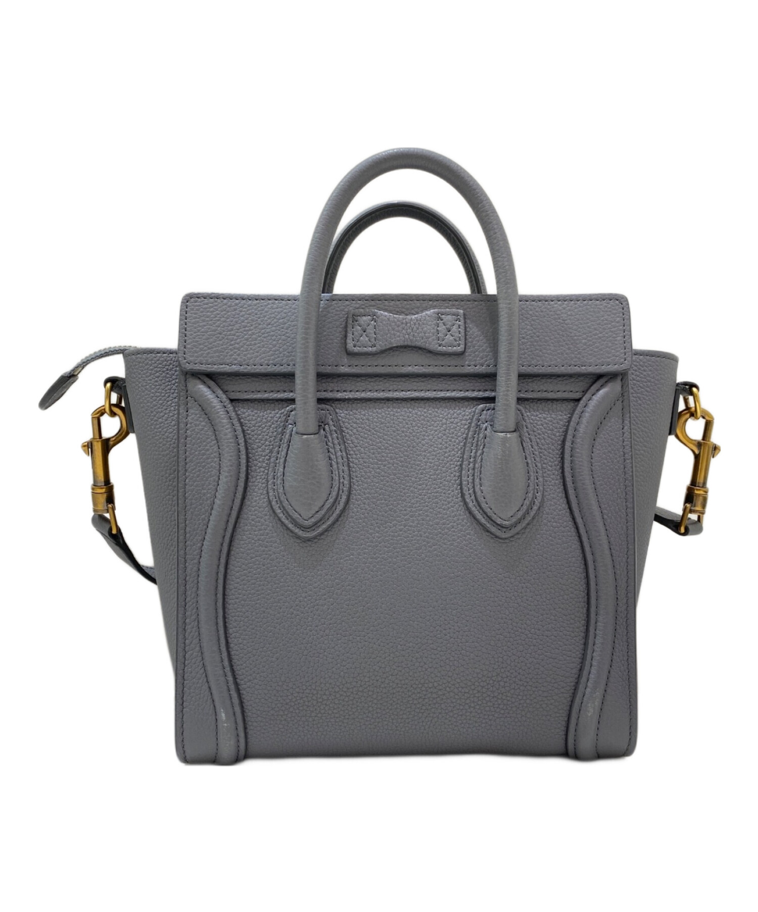 CELINEセリーヌ ナノラゲージ グレー ショルダーバッグ　確実正規品 中古・古着通販】CELINE (セリーヌ) ナノ ラゲージバッグ グレー