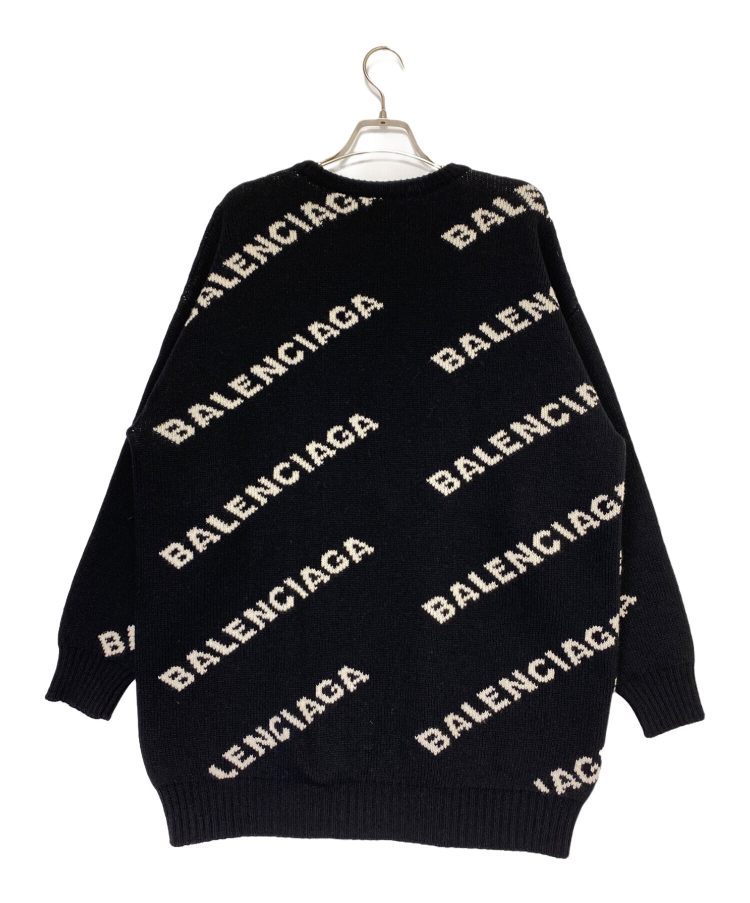 中古・古着通販】BALENCIAGA (バレンシアガ) オールオーバーロゴニット