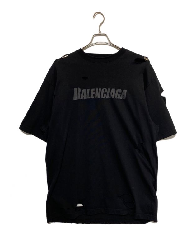 【希少】BALENCIAGA バレンシアガ　3B デストロイ Tシャツ BALENCIAGA(バレンシアガ) デストロイ加工 ロゴプリント 半袖Tシャツ