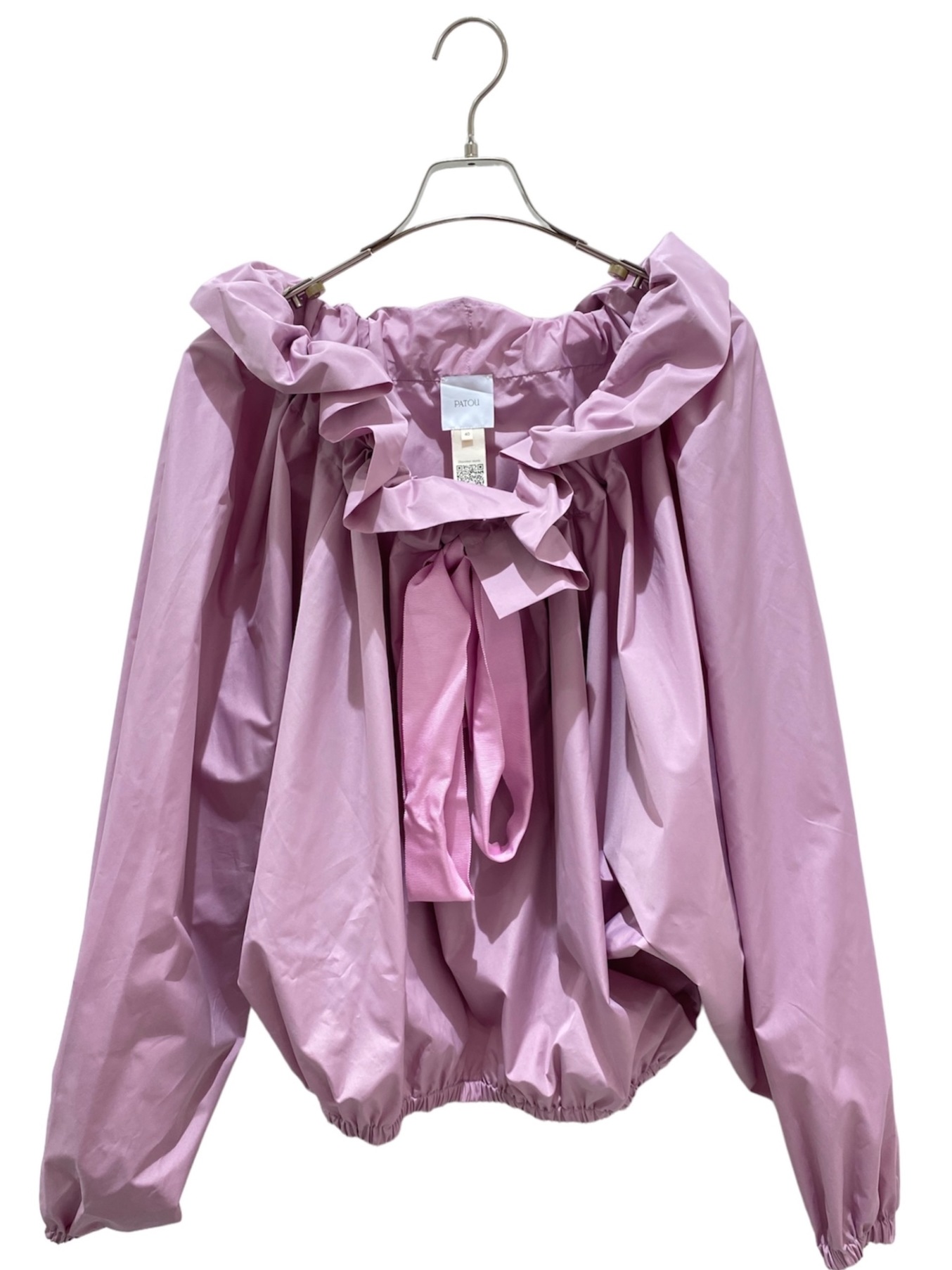 中古・古着通販】patou (パトゥ) ギャザーブラウス ピンク サイズ:40 