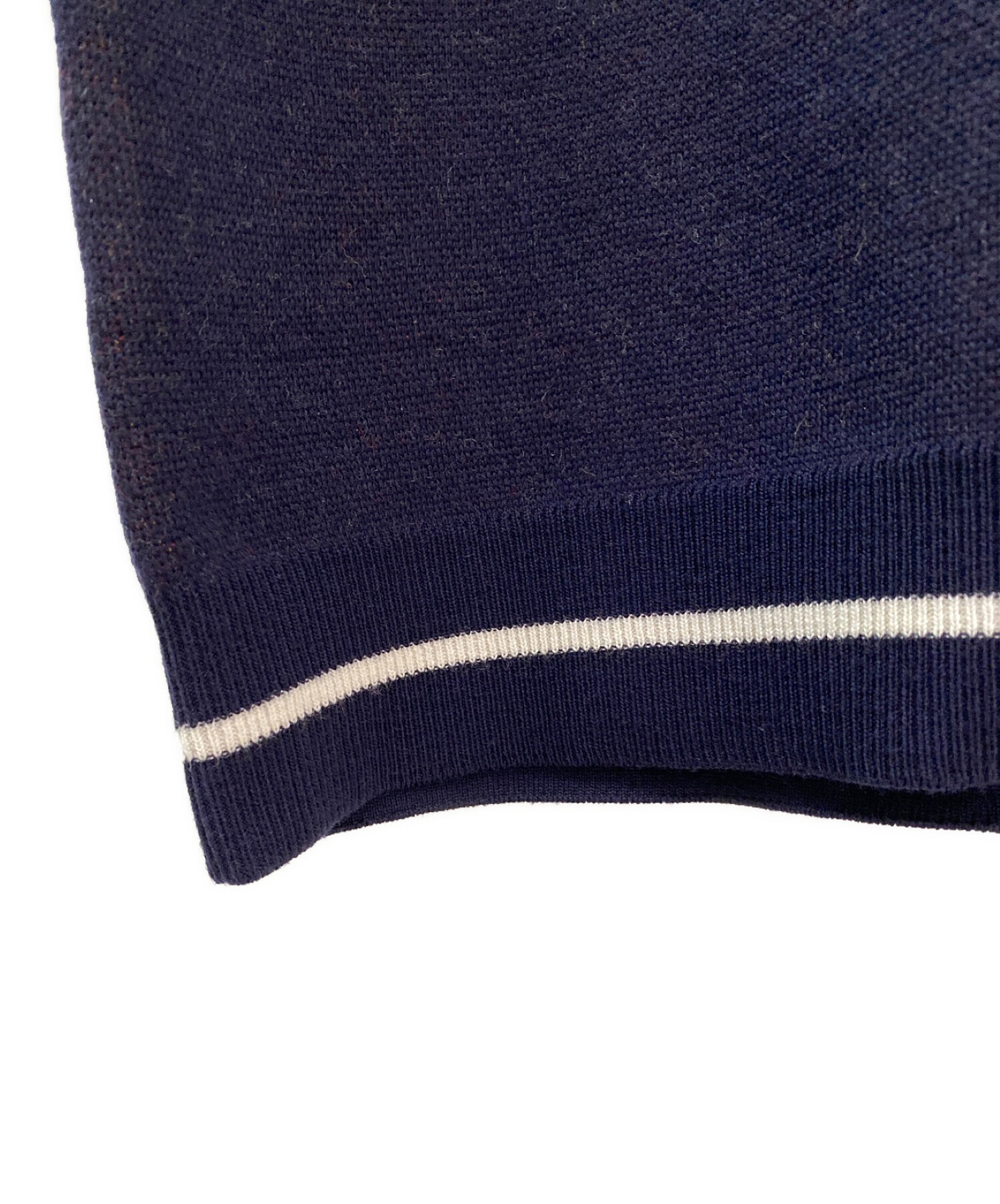 中古・古着通販】MIU MIU (ミュウミュウ) フラワー半袖ニット ネイビー