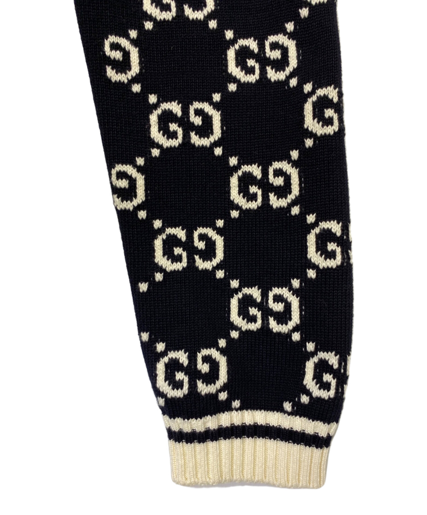 中古・古着通販】GUCCI (グッチ) GGストライプカーディガン ネイビー 