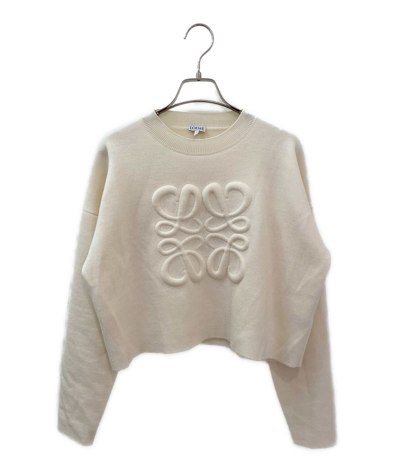 中古・古着通販】LOEWE (ロエベ) エンボスアナグラムニット アイボリー