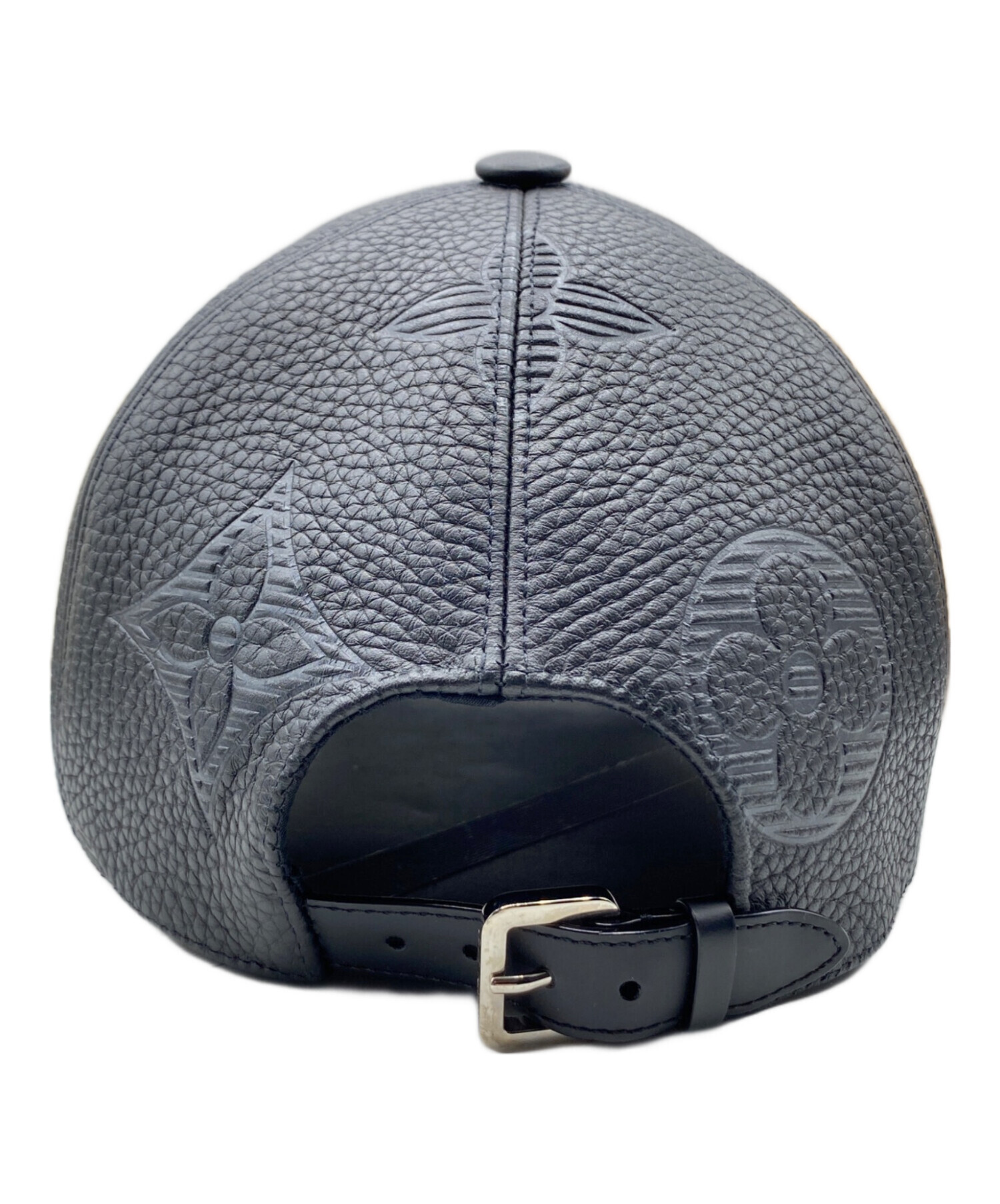 Louis Vuitton ブラックキャップ レザー 中古・古着通販】LOUIS VUITTON (ルイ ヴィトン) レザーキャップ