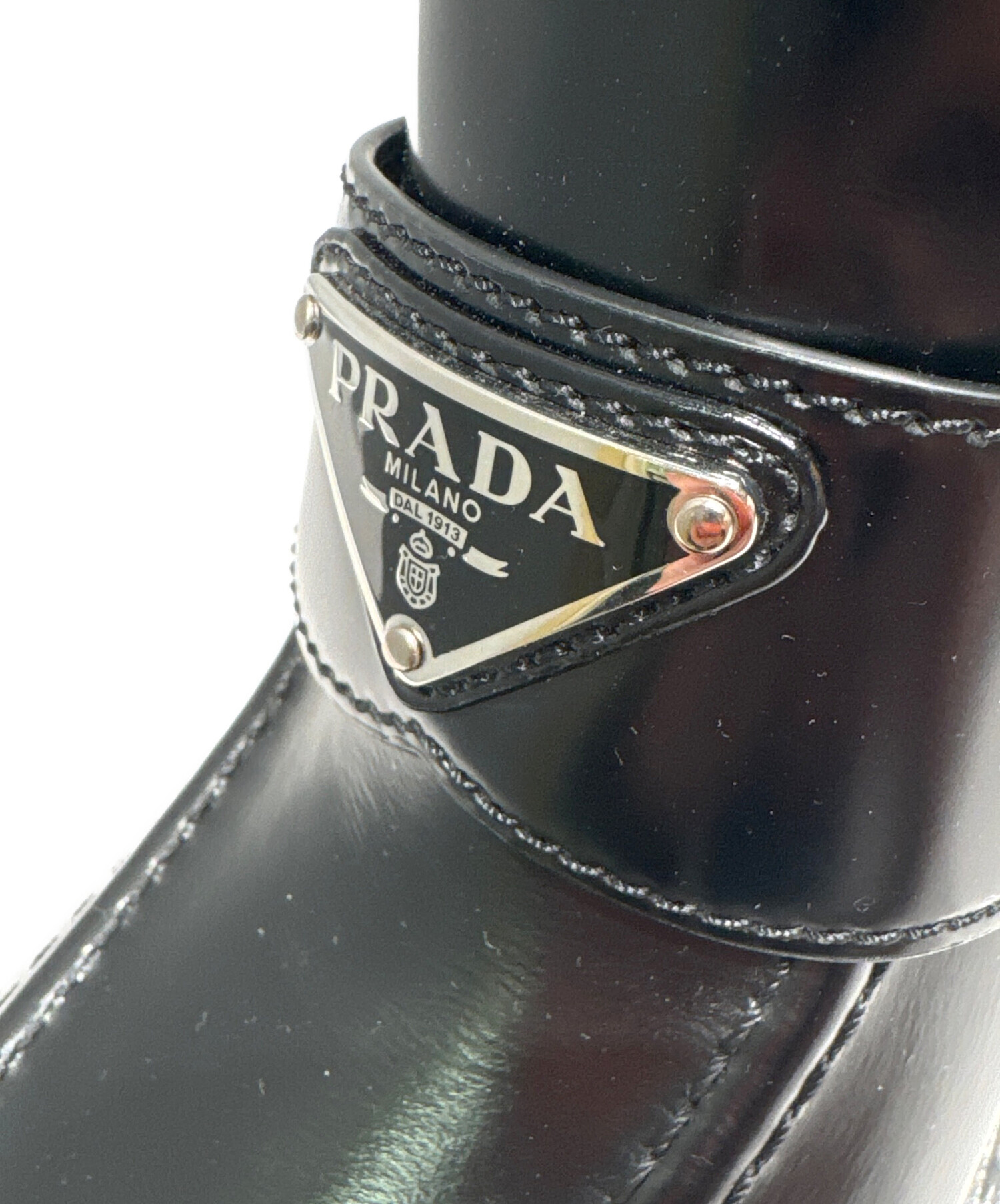 中古・古着通販】PRADA (プラダ) レザーローファーヒールパンプス