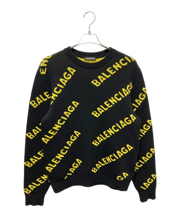 中古・古着通販】BALENCIAGA (バレンシアガ) オールオーバーロゴニット