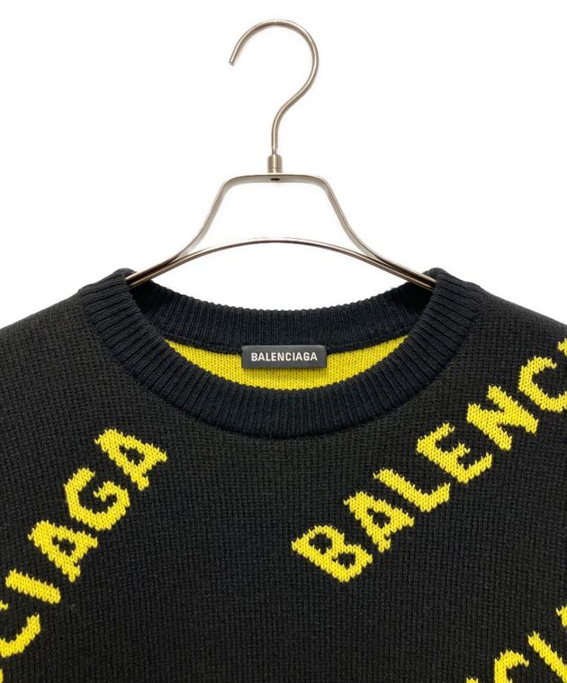 中古・古着通販】BALENCIAGA (バレンシアガ) オールオーバーロゴニット