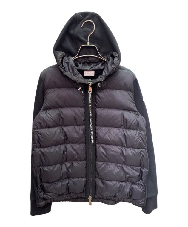 中古・古着通販】MONCLER (モンクレール) ダウン切替パーカー ブラック