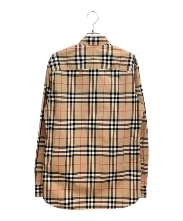 バーバリーロンドン BURBERRY LONDON シャツ 長袖シャツ 衣料品 トップス コットン メンズ ベージュ系 【中古】 中古・古着通販】BURBERRY LONDON (バーバリーロンドン) ロゴパッチ