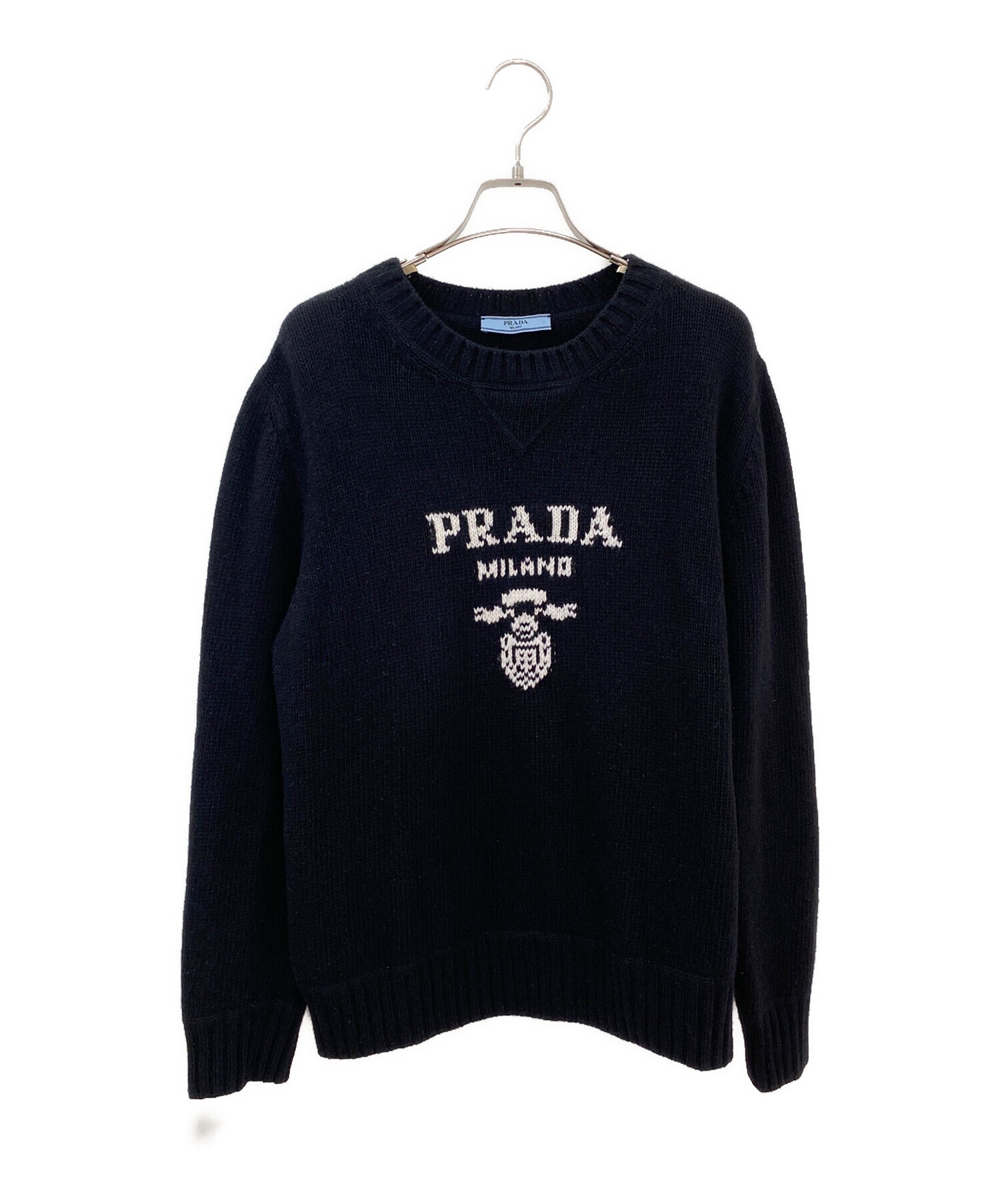 中古・古着通販】PRADA (プラダ) ロゴニット ブラック サイズ:40