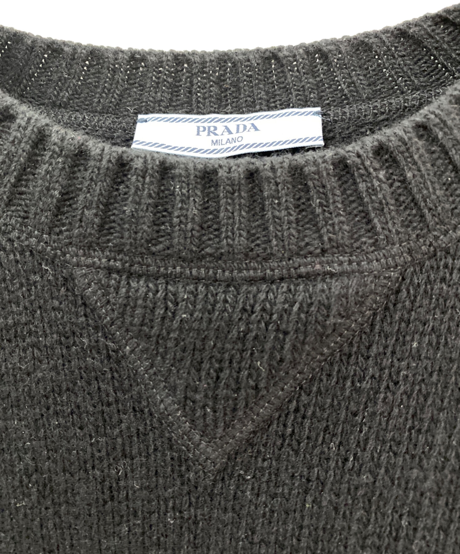 中古・古着通販】PRADA (プラダ) ロゴニット ブラック サイズ:40