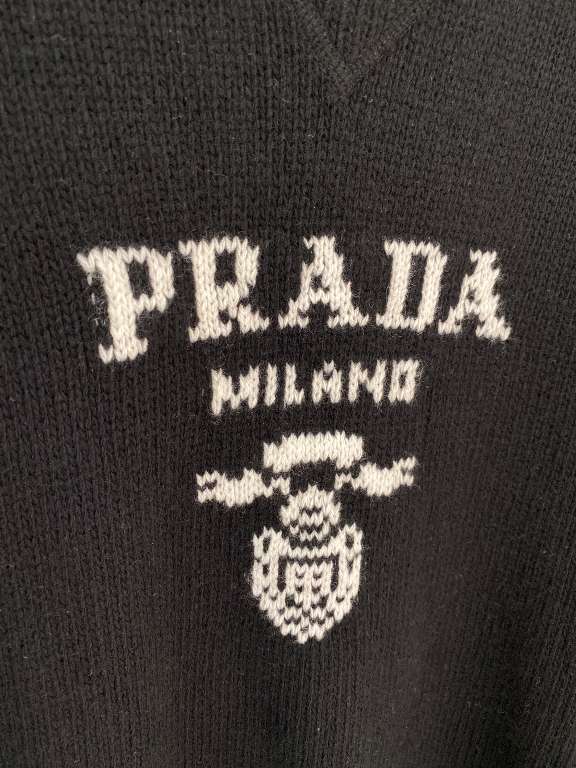 中古・古着通販】PRADA (プラダ) ロゴニット ブラック サイズ:40