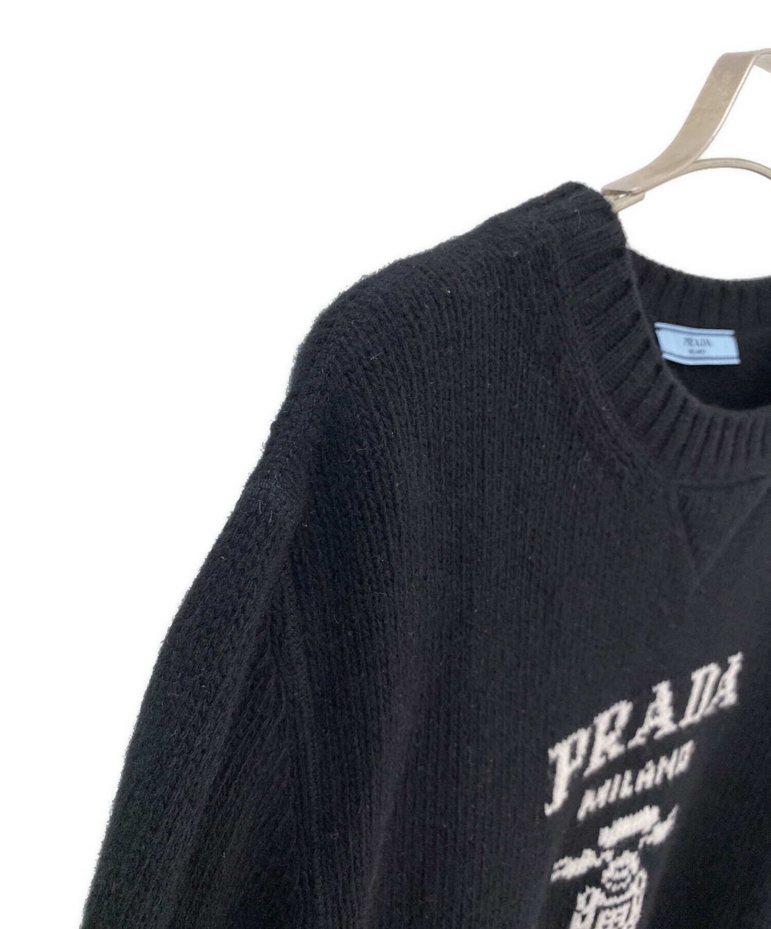 中古・古着通販】PRADA (プラダ) ロゴニット ブラック サイズ:40