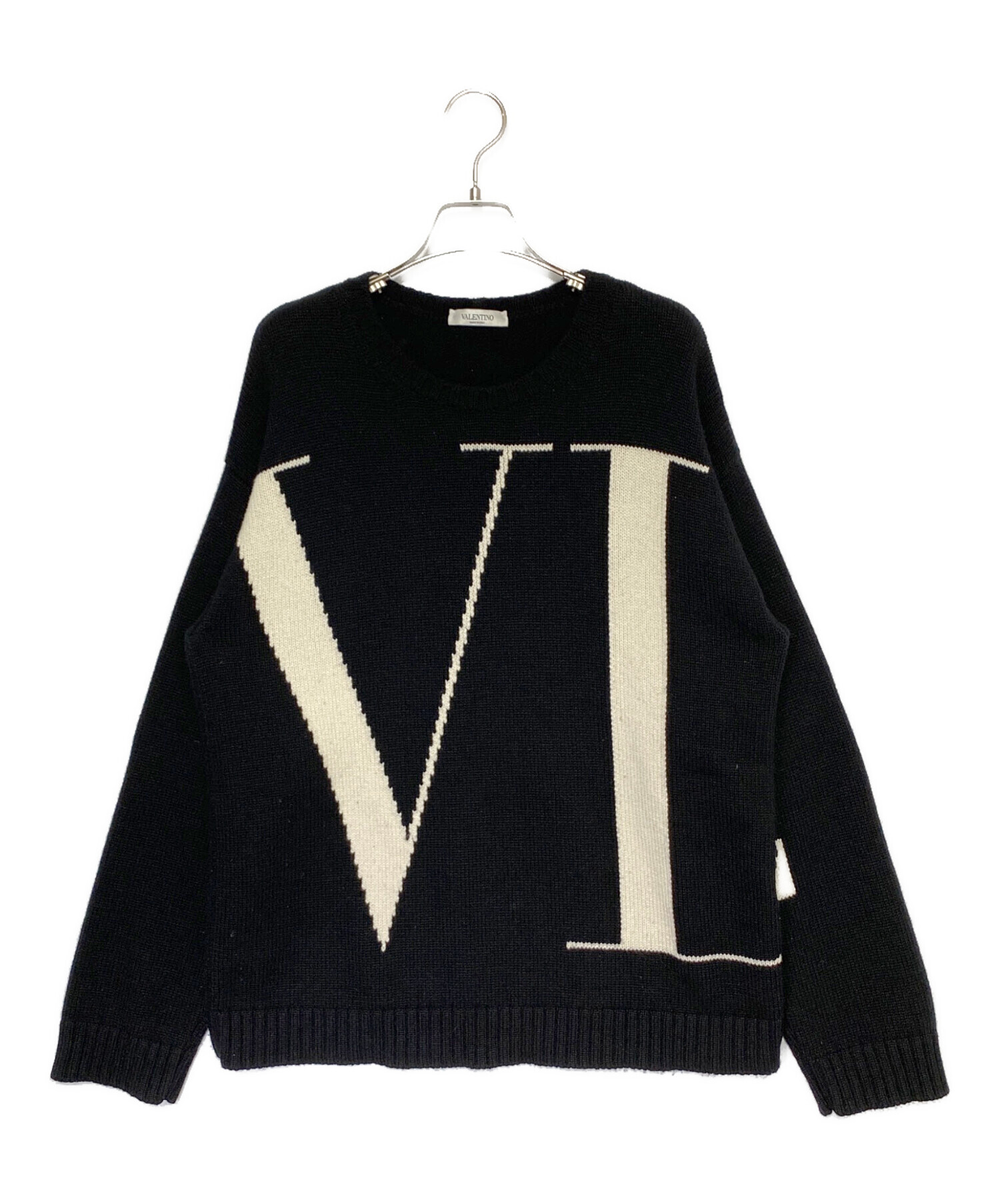 中古・古着通販】VALENTINO (ヴァレンティノ) ロゴニット ブラック