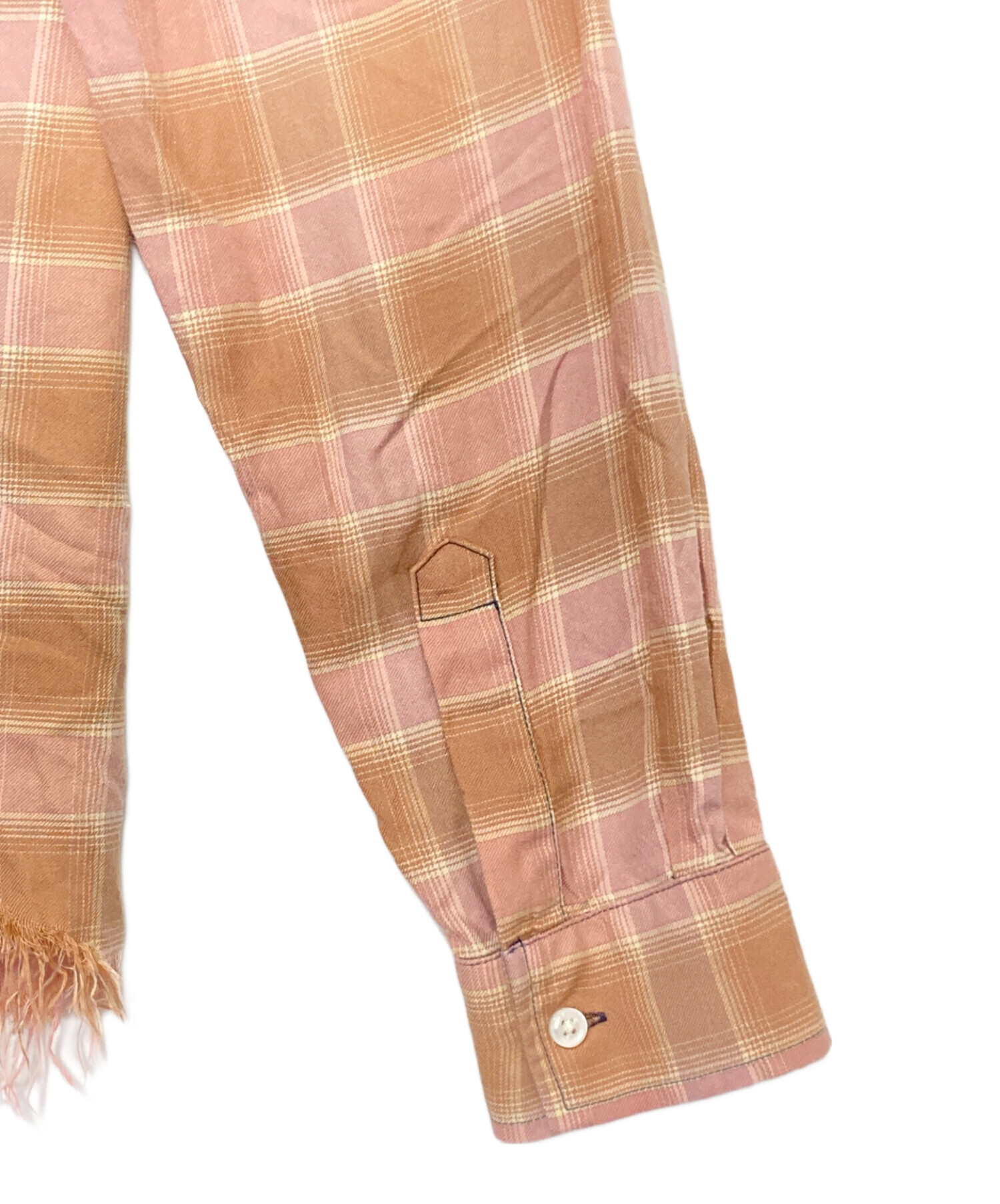 中古・古着通販】AMIRI (アミリ) カットオフチェックシャツ ネイビー