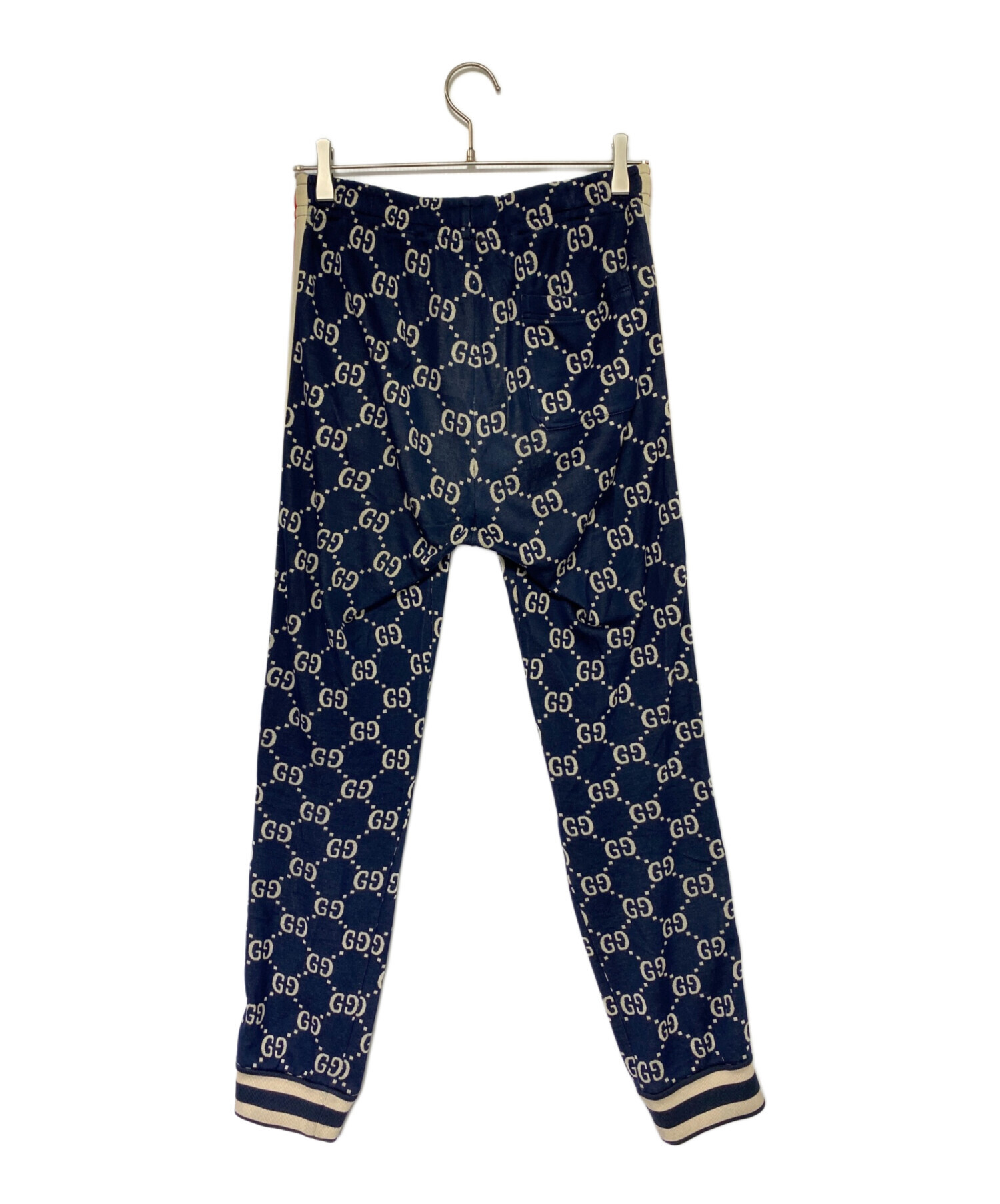 中古・古着通販】GUCCI (グッチ) GG柄トラックパンツ ネイビー