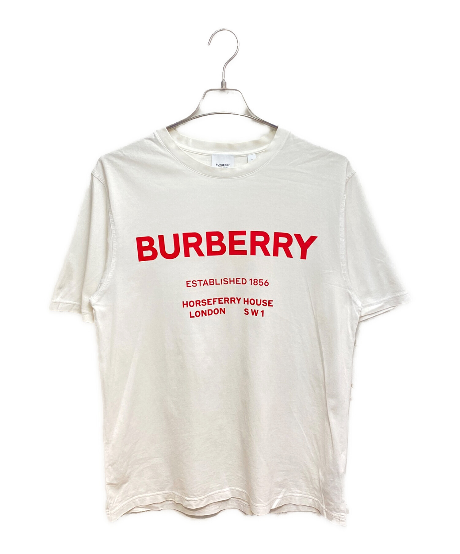 中古・古着通販】BURBERRY (バーバリー) ロゴプリントTシャツ ホワイト 
