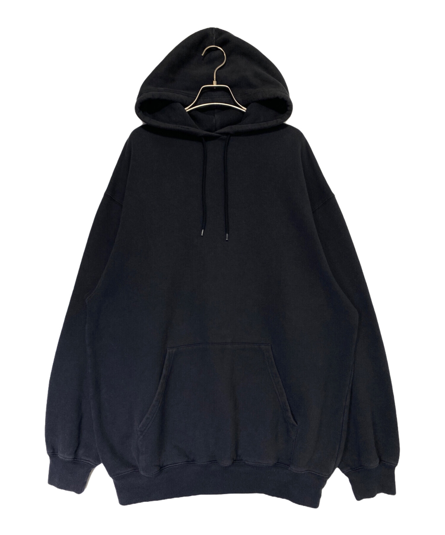 BALENCIAGA バックロゴ パーカー ブラック 中古・古着通販】BALENCIAGA (バレンシアガ) バックロゴパーカー