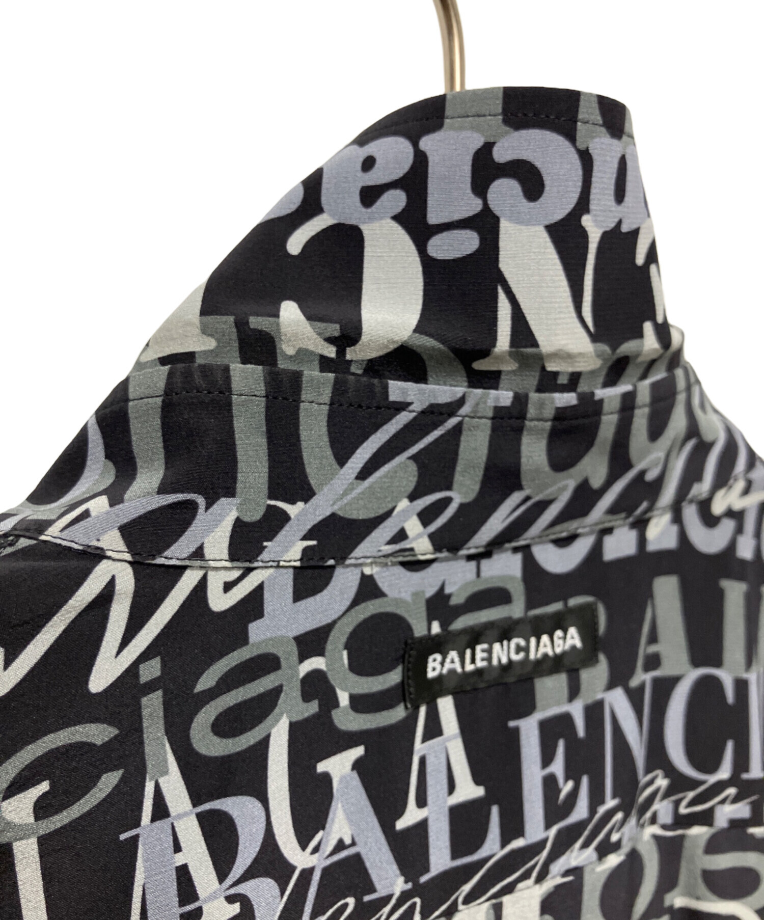 玄師様　BALENCIAGA バレンシアガ　ロゴ総柄　オーバーサイズシャツ 中古・古着通販】BALENCIAGA (バレンシアガ) オーバーサイズロゴ総柄