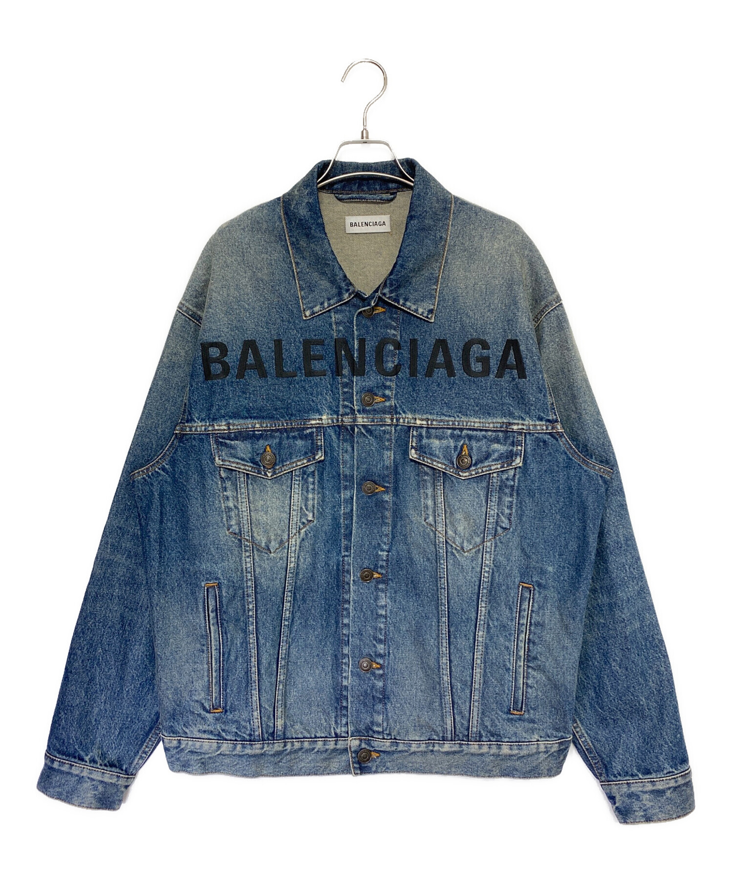 BALENCIAGAロゴデニムジャケット レディース34 中古・古着通販】BALENCIAGA (バレンシアガ) ロゴデニムジャケット