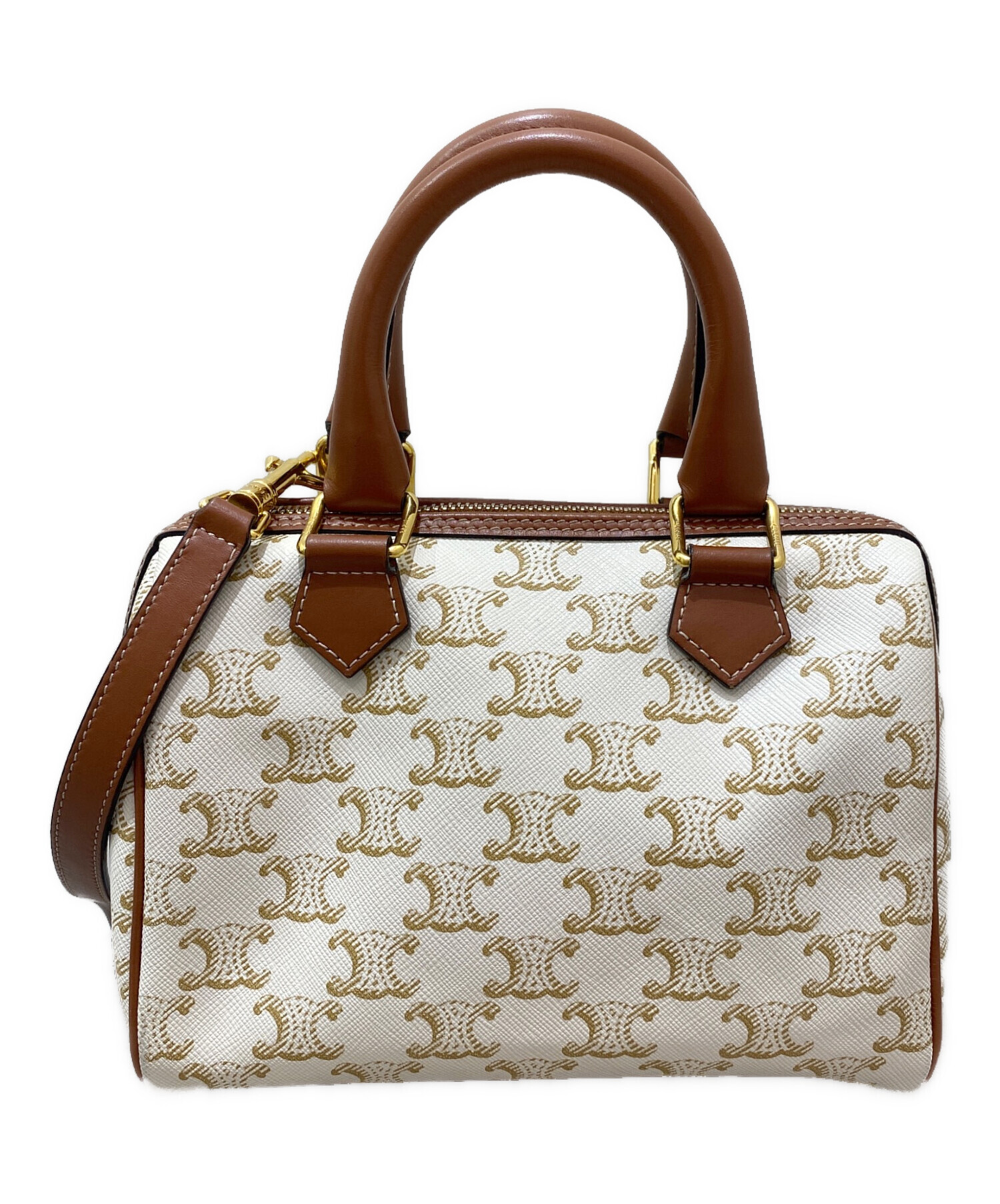 中古・古着通販】CELINE (セリーヌ) スモールボストン ホワイト サイズ 