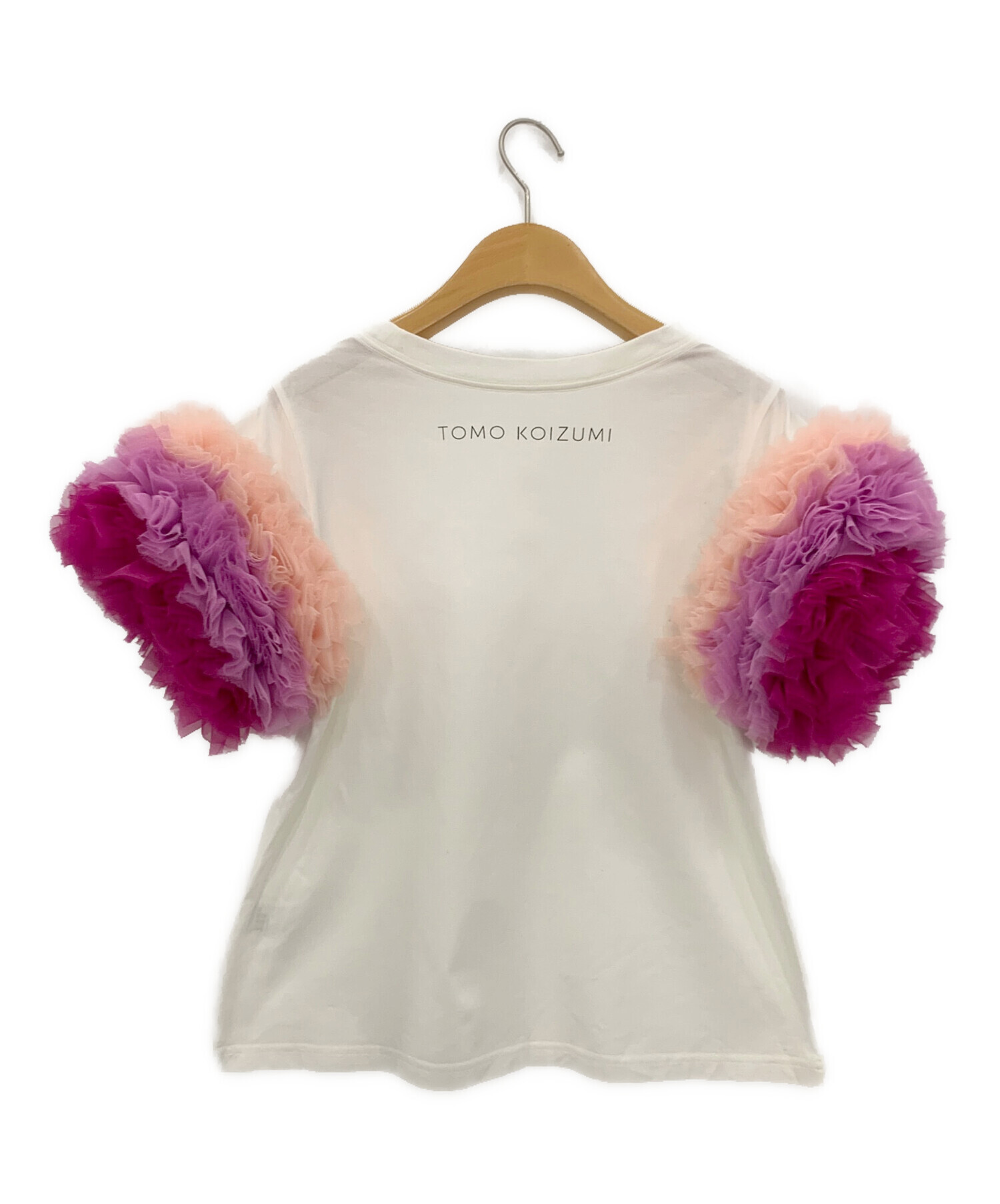 ◾️【TOMO KOIZUMI】ラッフルスリーブ　フリルTシャツ　パープル系　美品 中古・古着通販】TOMO KOIZUMI (トモコイズミ) フリルスリーブTシャツ
