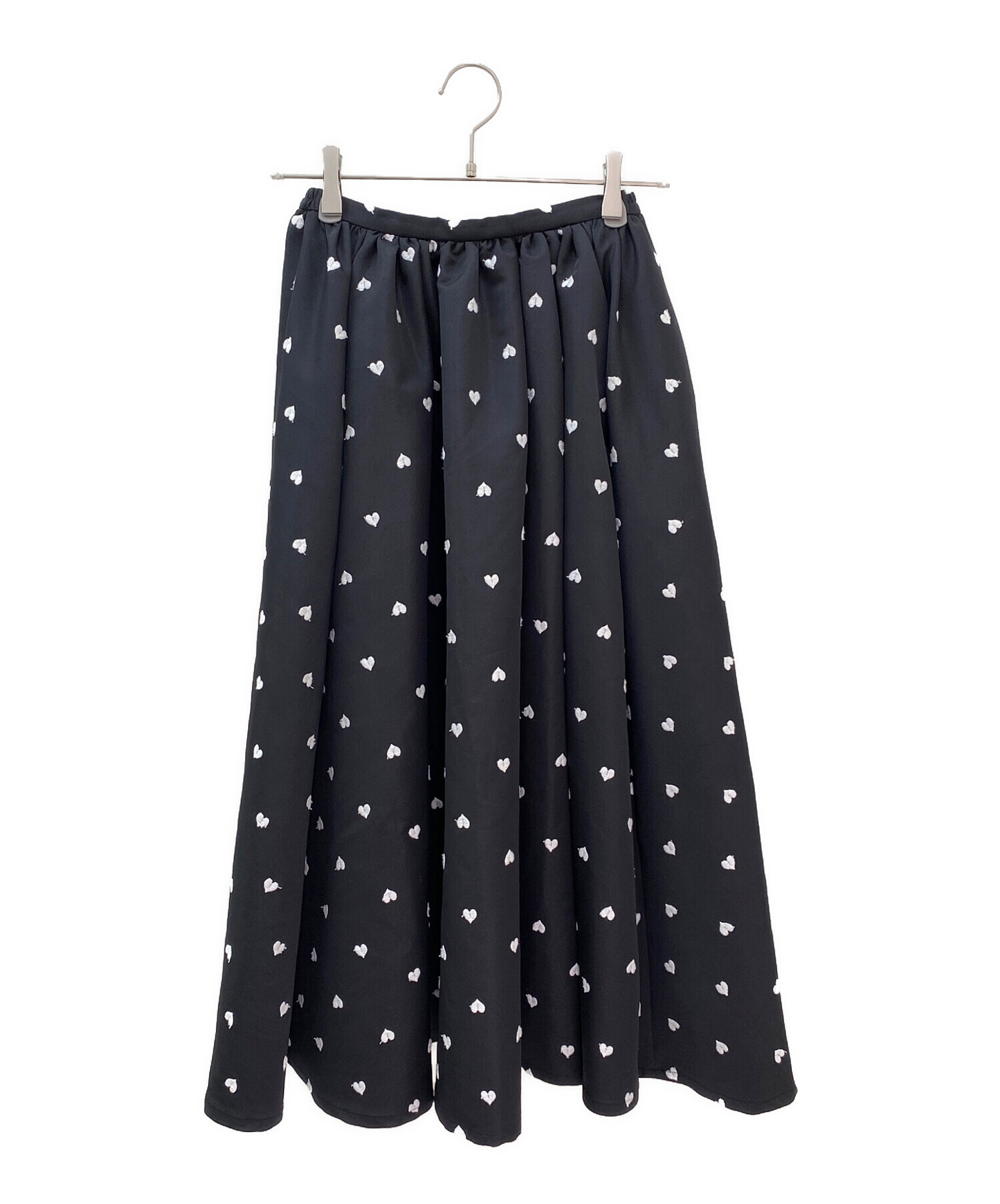 中古・古着通販】OBLI (オブリ) グログラン ハート刺繍 ギャザー