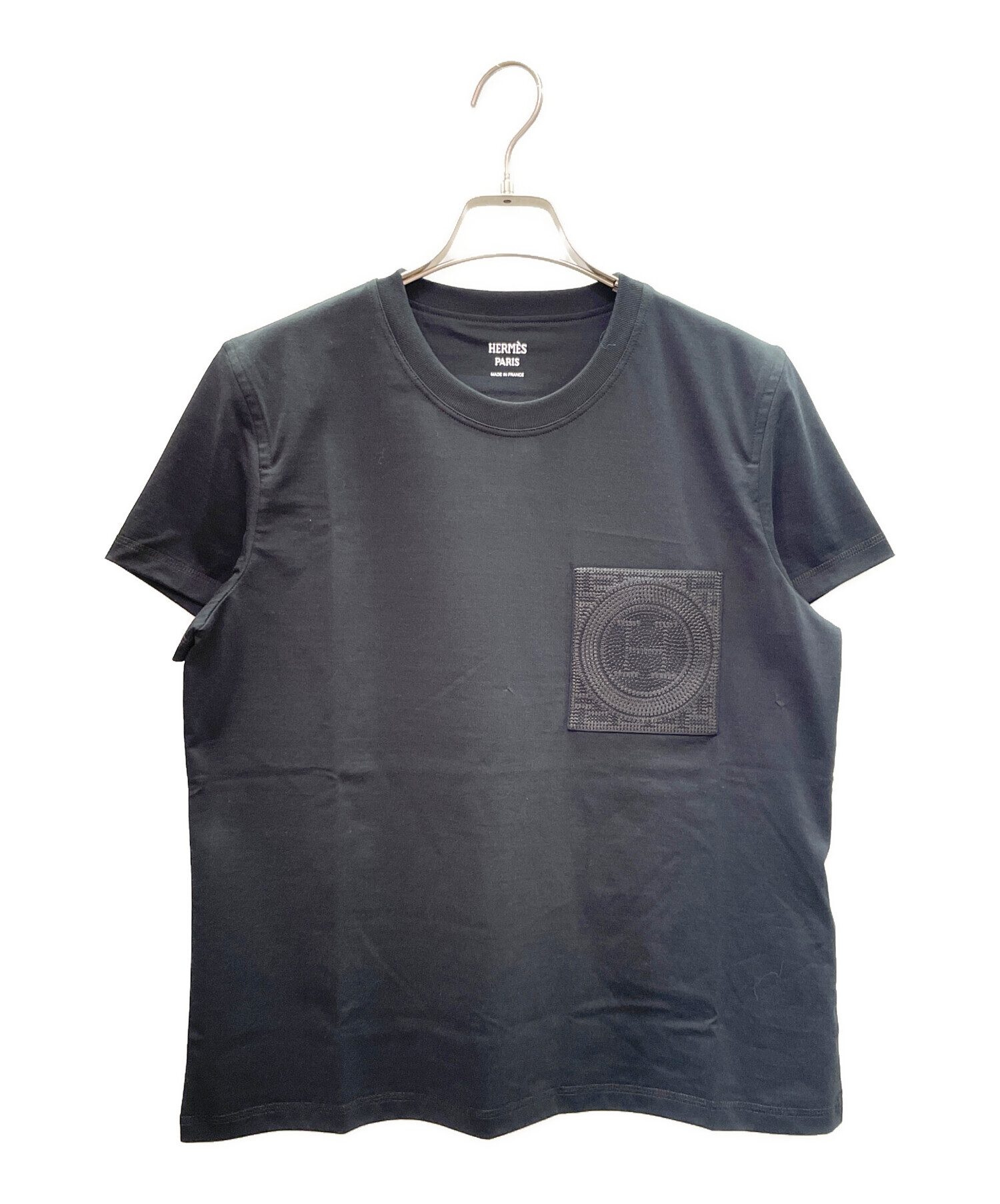 中古・古着通販】HERMES (エルメス) H アッシュ ロゴ刺繍 ポケット T