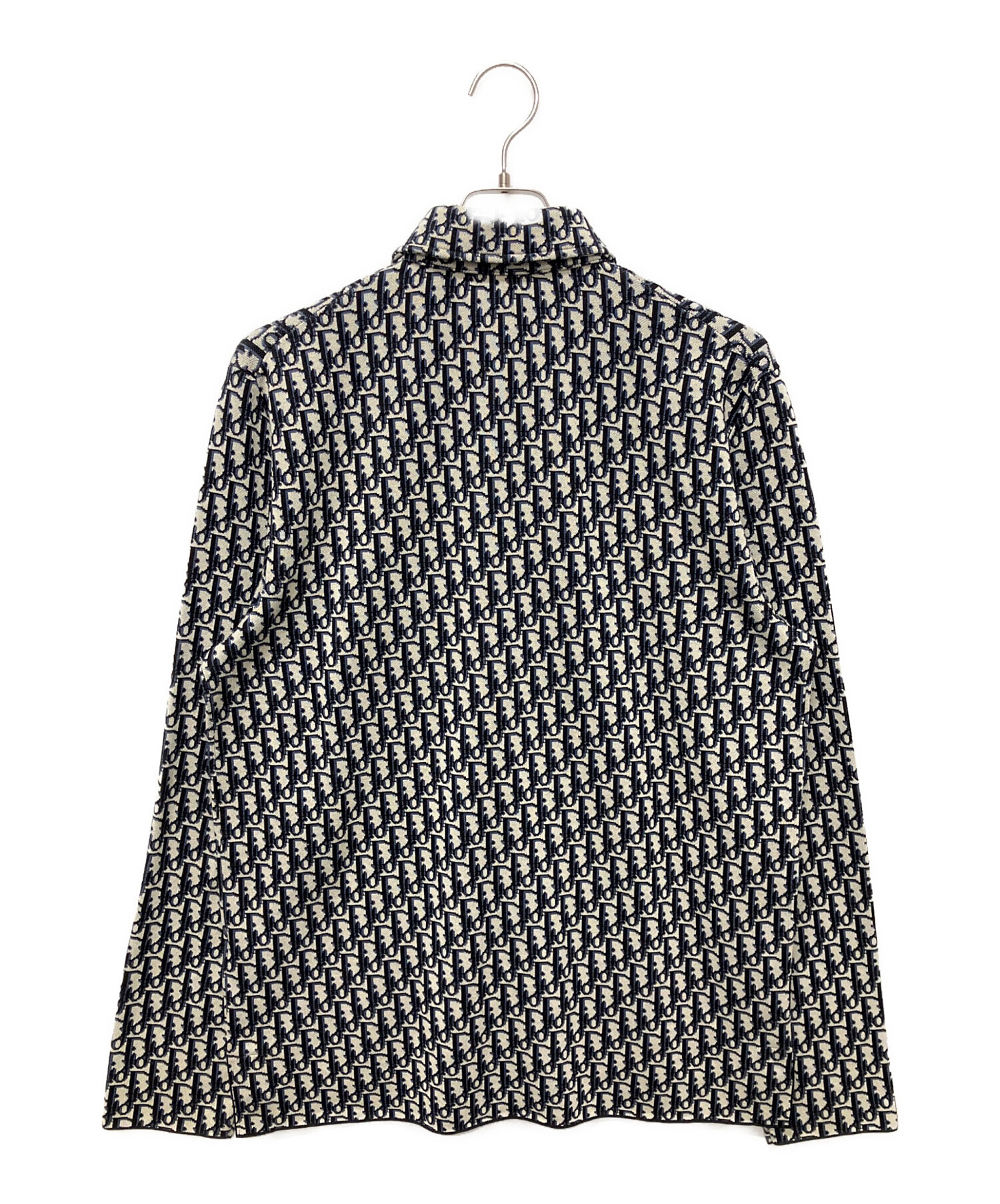 中古・古着通販】Dior (ディオール) オブリークニットシャツ ネイビー  