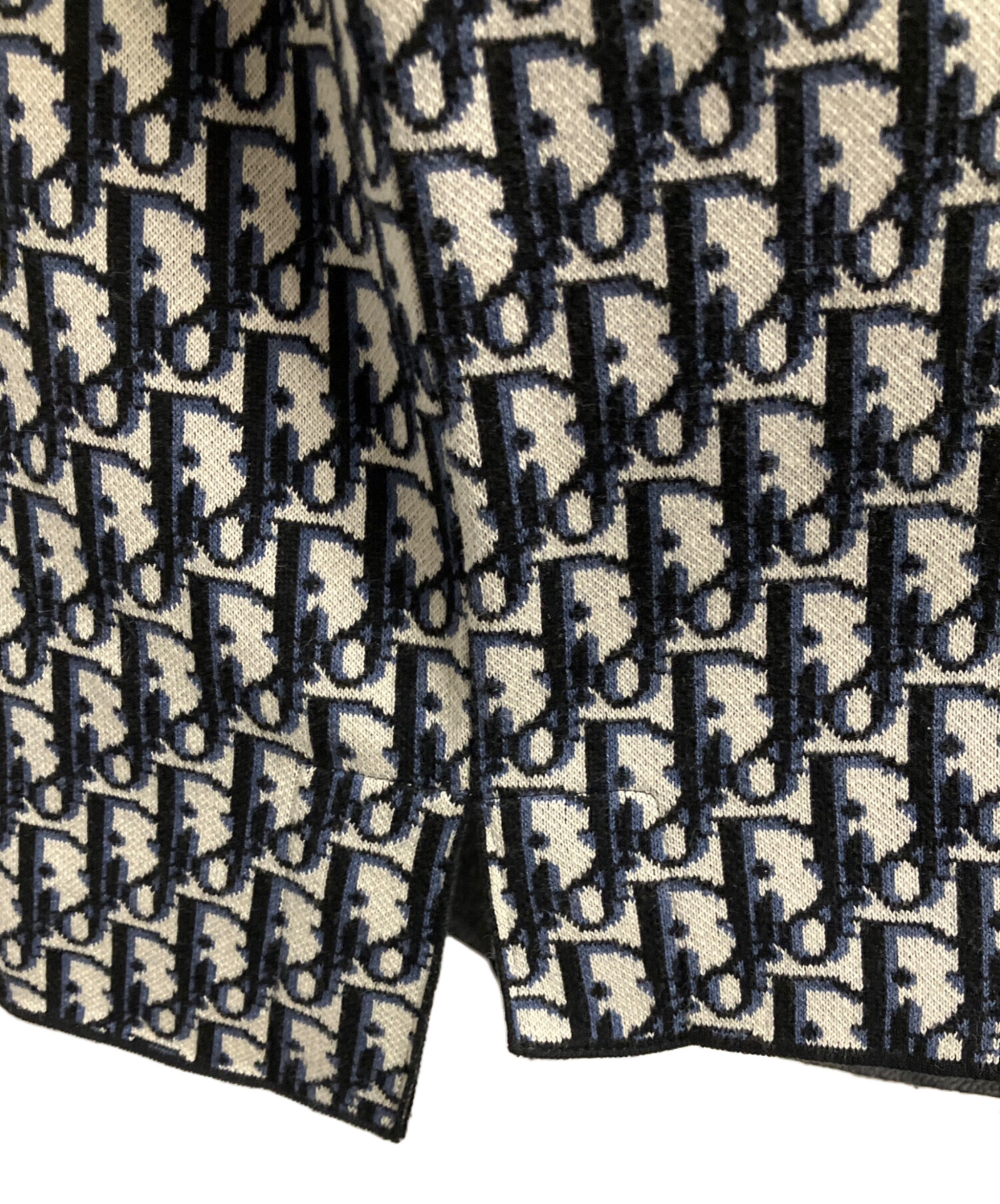 中古・古着通販】Dior (ディオール) オブリークニットシャツ ネイビー 