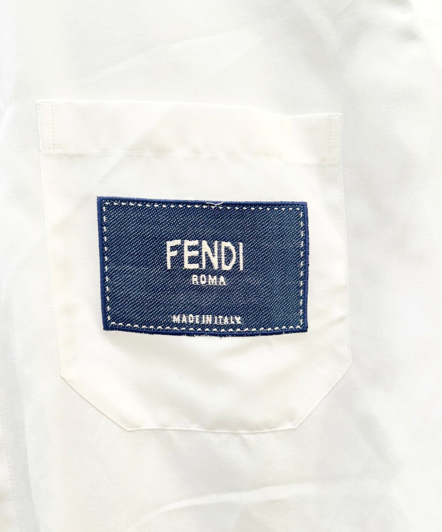 中古・古着通販】FENDI (フェンディ) ロゴパッチシルクシャツ ホワイト 