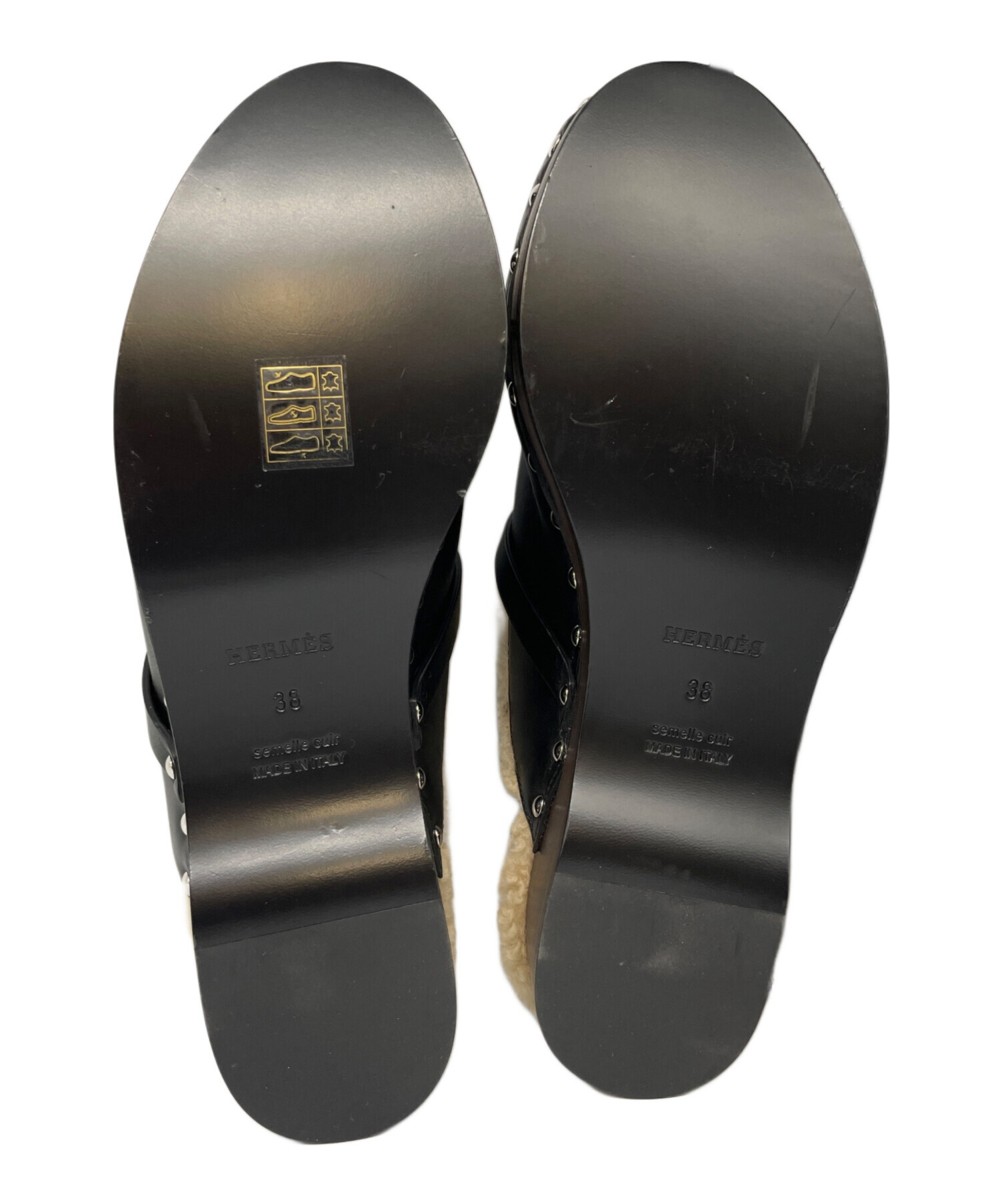 HERMES エルメス　カルロッタ　ブラック　黒　サボ　36 HERMES エルメス カルロッタ ブラック 黒 サボ 36
