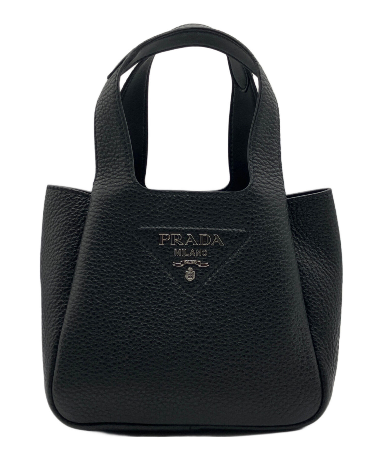 中古・古着通販】PRADA (プラダ) レタリングロゴ レザーハンドバッグ 