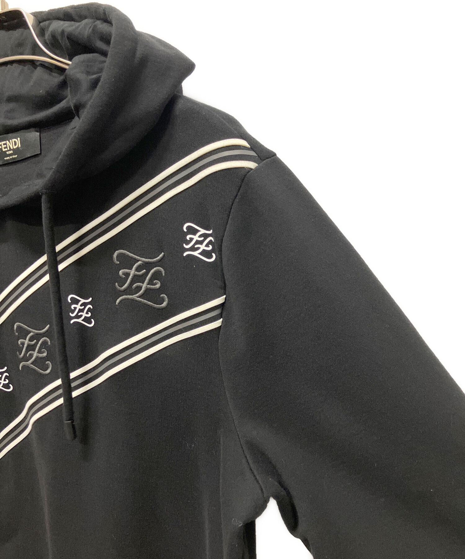 中古・古着通販】FENDI (フェンディ) FFロゴ刺繍パーカー ブラック