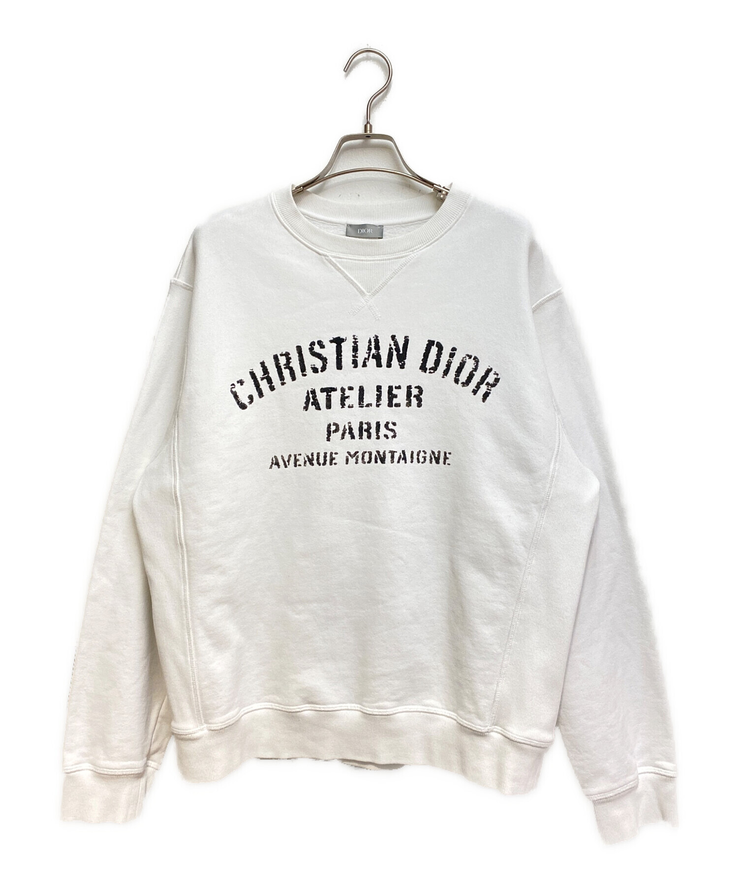 Dior ホワイト クルーネック トレーナー 中古・古着通販】Dior (ディオール) アトリエロゴスウェット ホワイト