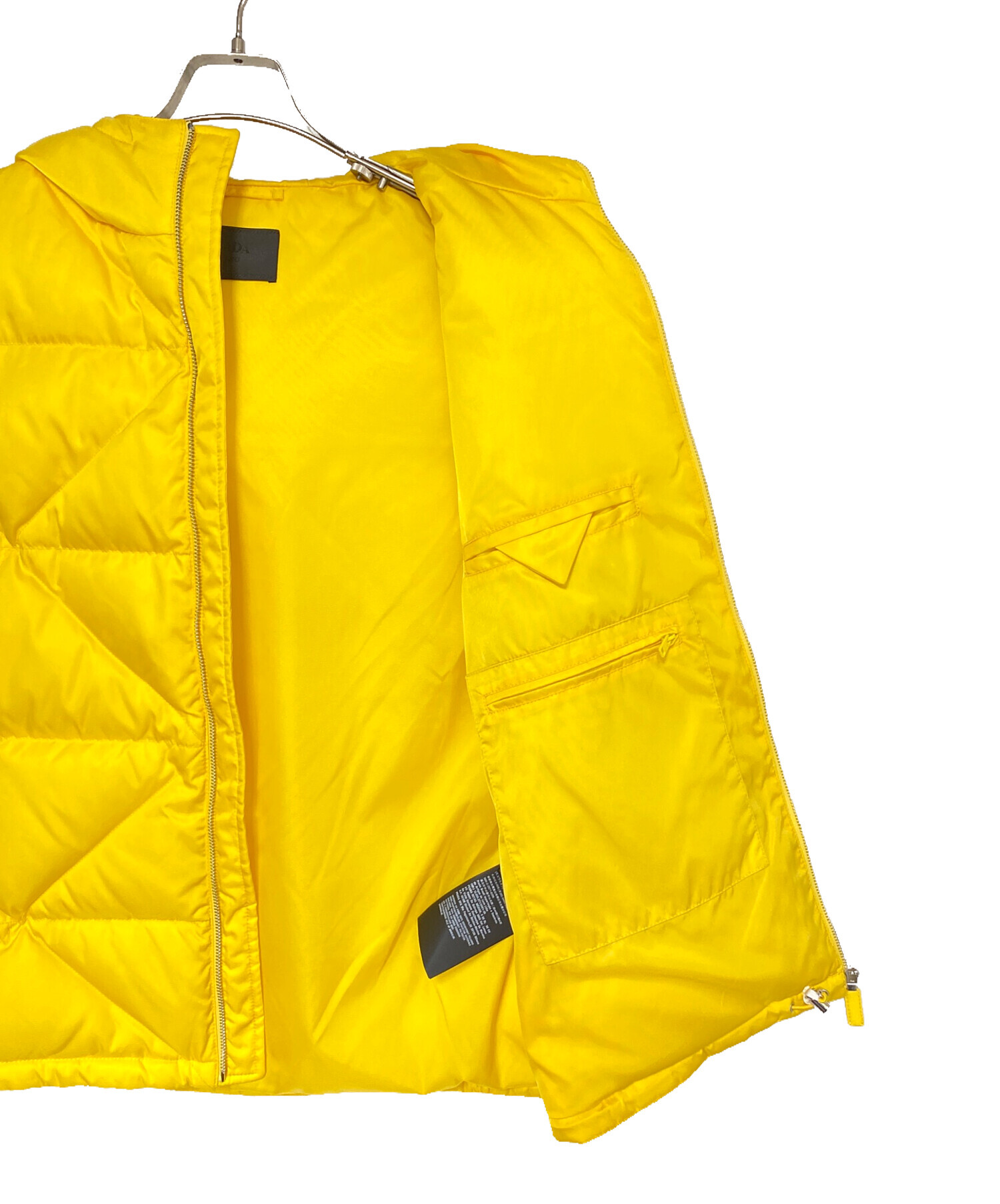 PRADA　ベスト　イエロー　46 中古・古着通販】PRADA (プラダ) リナイロンダウンベスト イエロー