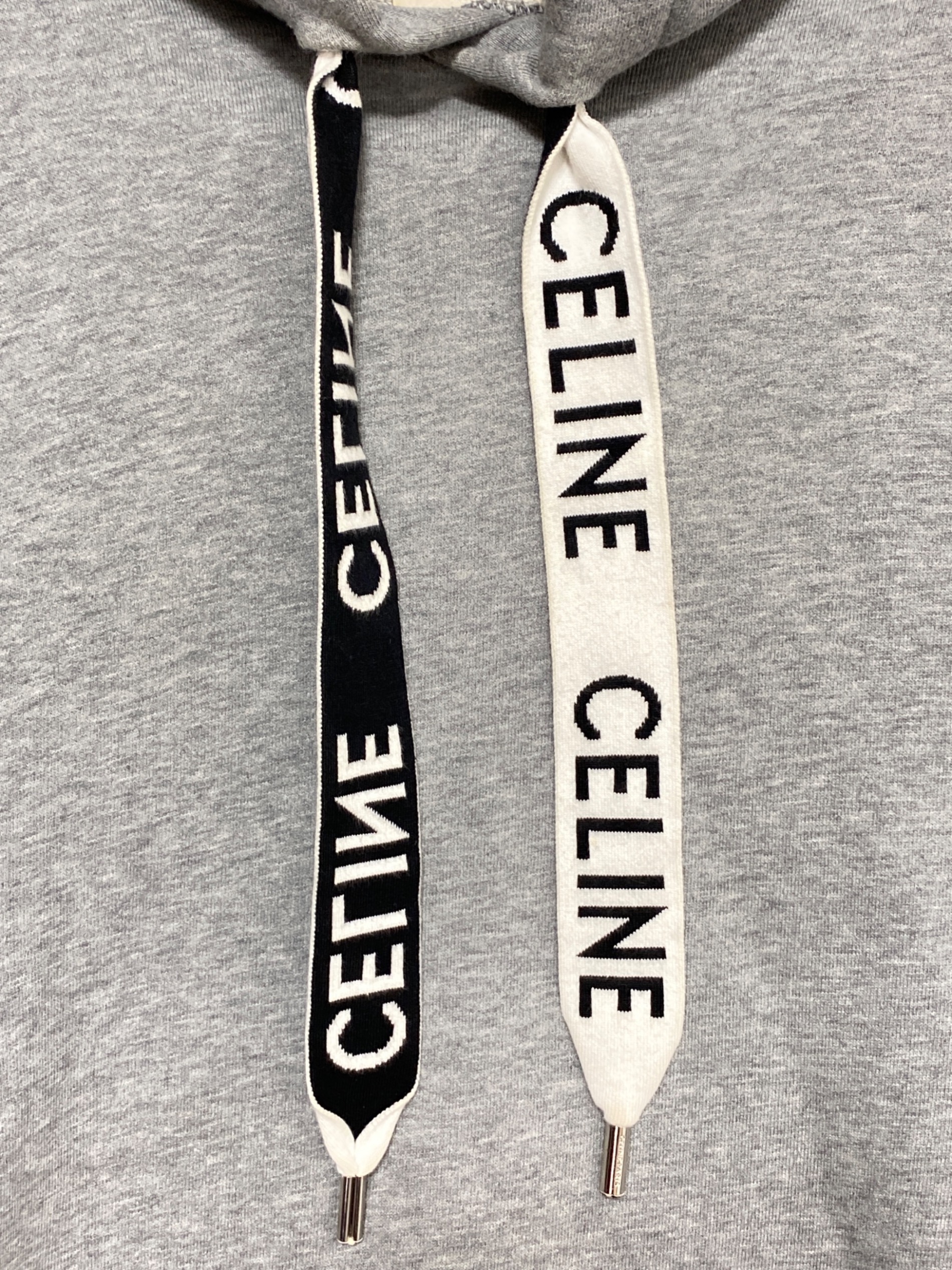 中古・古着通販】CELINE (セリーヌ) ロゴドローコードパーカー グレー 