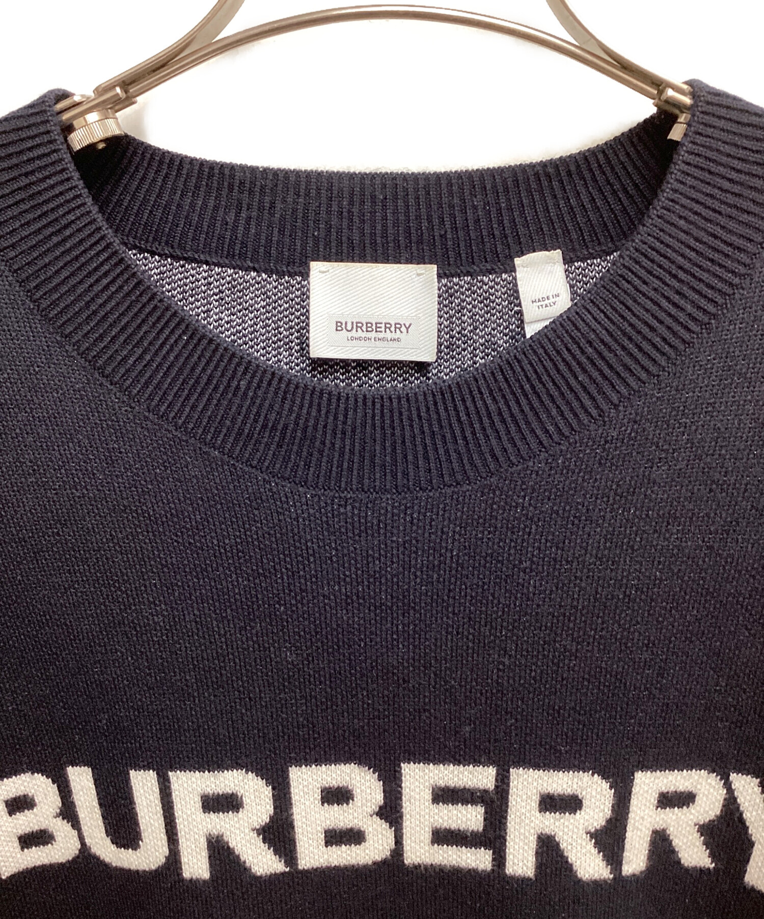 中古・古着通販】BURBERRY (バーバリー) プルオーバーロゴニット 