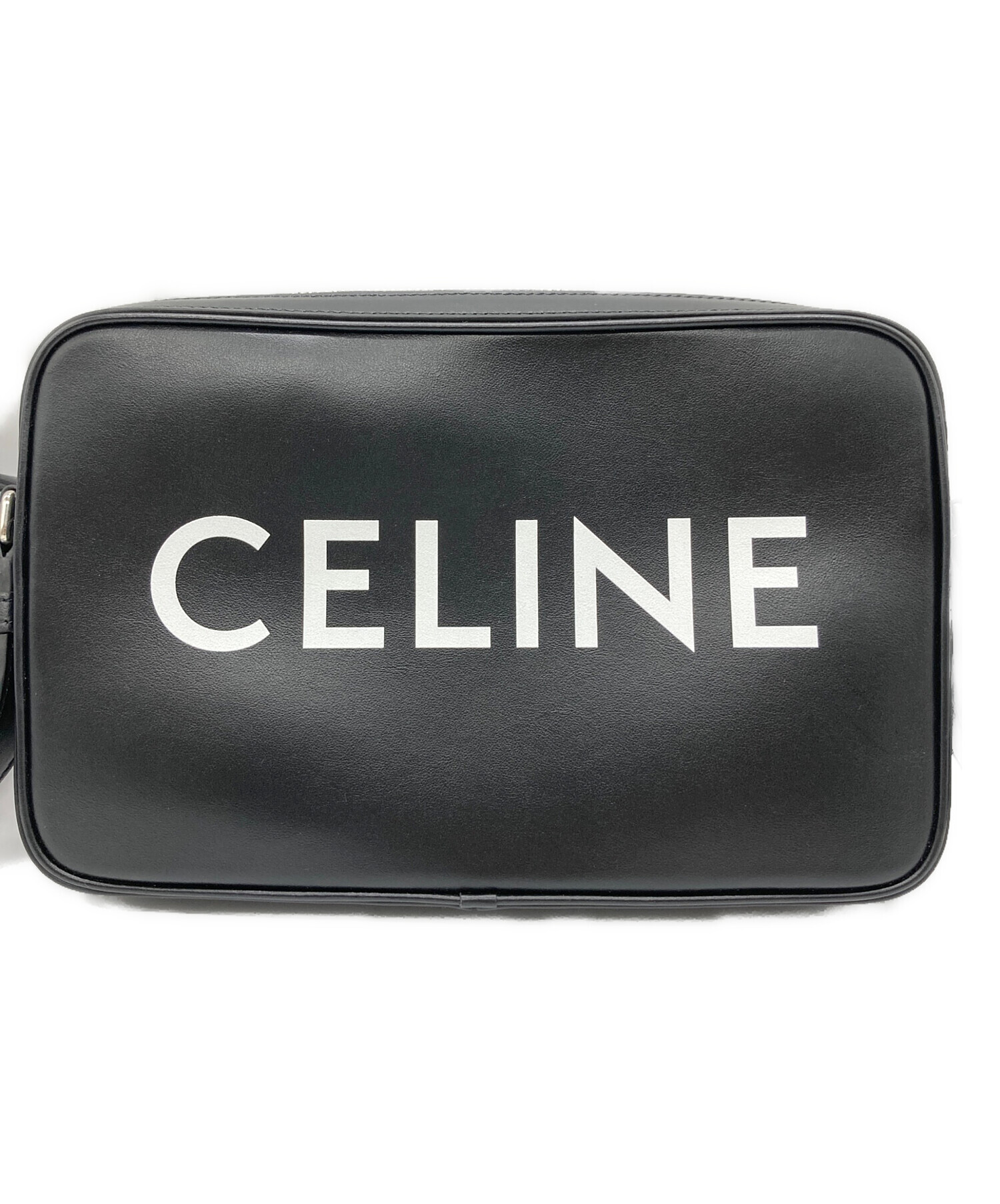 CELINE ブラック メッセンジャーバッグ　セリーヌ 中古・古着通販】CELINE (セリーヌ) ミディアムメッセンジャーバッグ