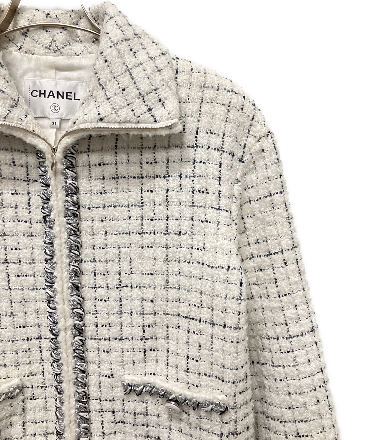中古・古着通販】CHANEL (シャネル) ツイードジップアップジャケット 