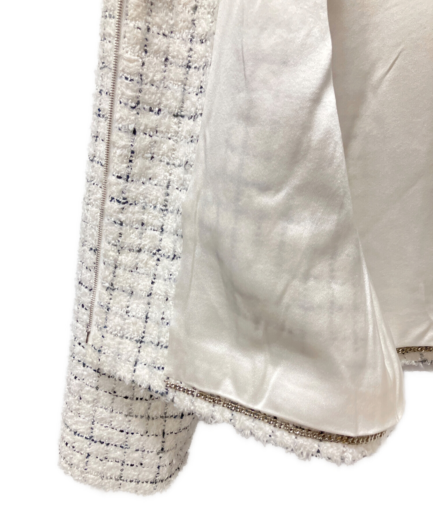 中古・古着通販】CHANEL (シャネル) ツイードジップアップジャケット 