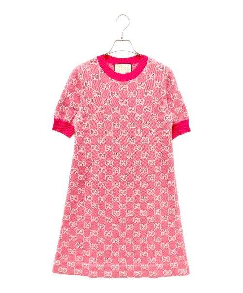 中古・古着通販】GUCCI (グッチ) GGニットワンピース ピンク サイズ:S
