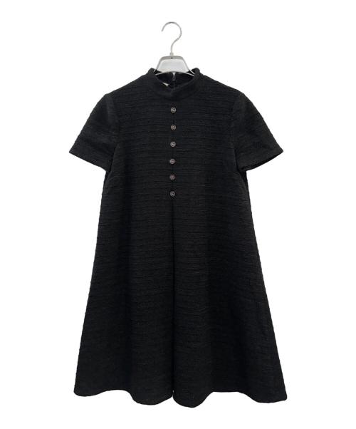 極美品　GUCCI グッチ　ツイード　ウール　レザー　ワンピース　ダブルボタン 中古・古着通販】GUCCI (グッチ) GGボタンツイードラメワンピース