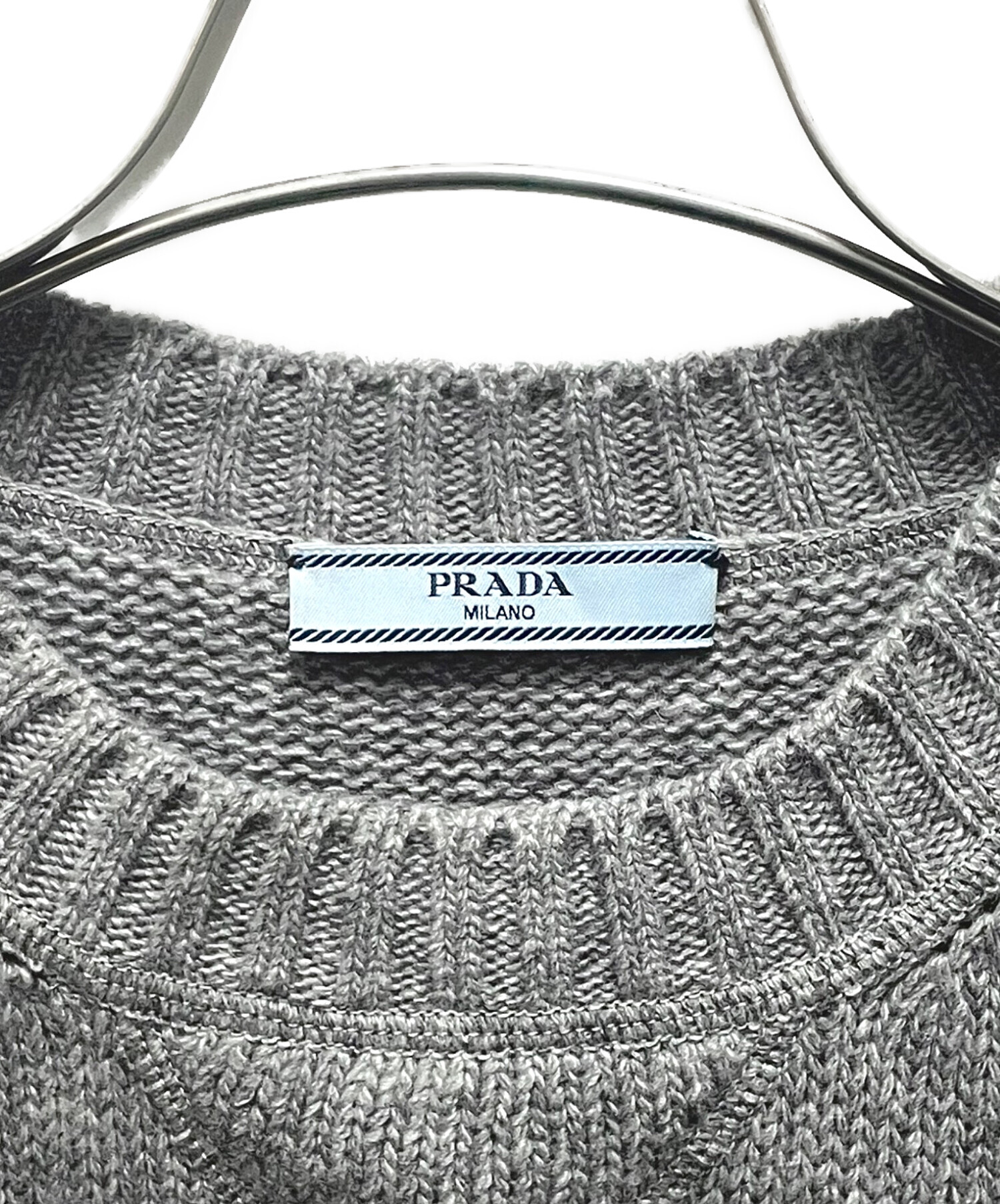 PRADA プラダ　カシミヤ　ニット　グレー　48 M ☆本日限定特価☆ PRADA プラダ カシミヤ ニット グレー 48 M ☆本日限定特価☆ PRADA