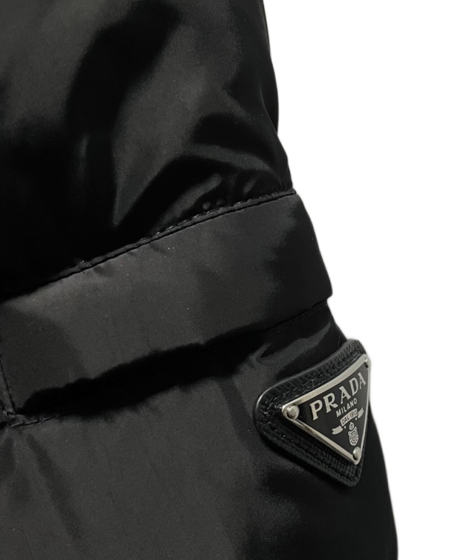 中古・古着通販】PRADA (プラダ) ファー付ダウンジャケット ブラック