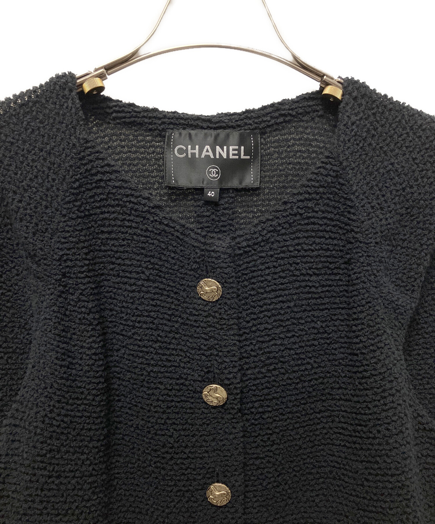 中古・古着通販】CHANEL (シャネル) ホースボタンニットカーディガン